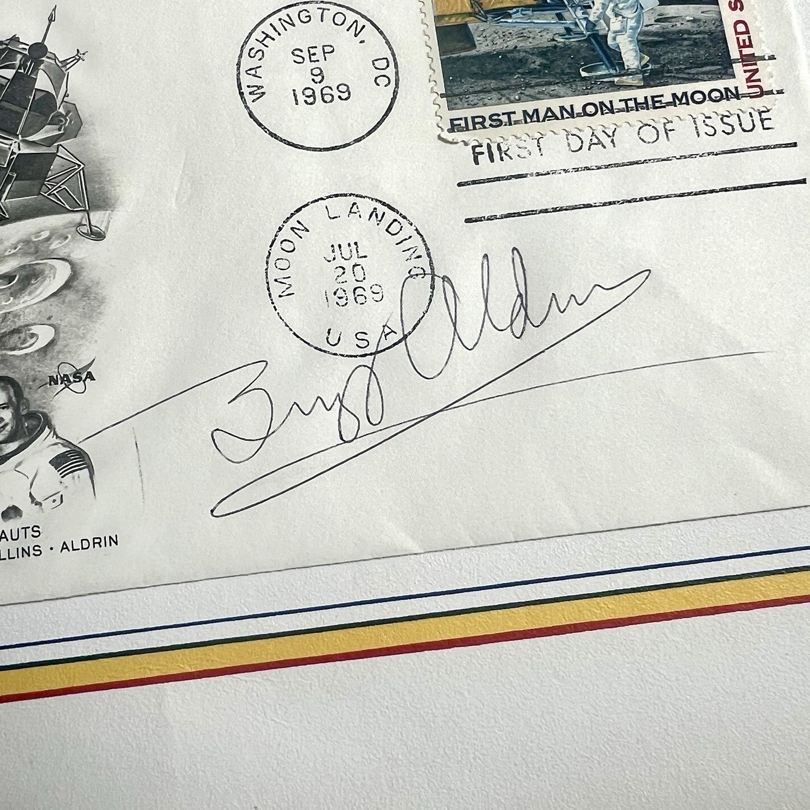 APOLLO 11 * Neil Armstrong Crew Signed ONE SMALL STEP Autograph Presentation FDC