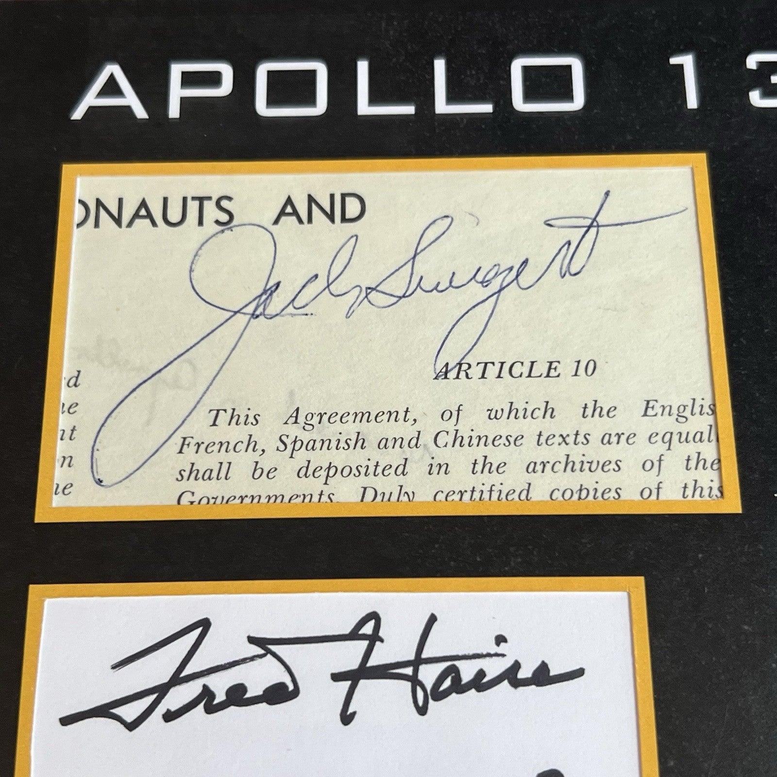 APOLLO 13 * PSA * CREW SIGNED AUTOGRAPH PRESENTATION * JACK SWIGERT JAMES LOVELL
