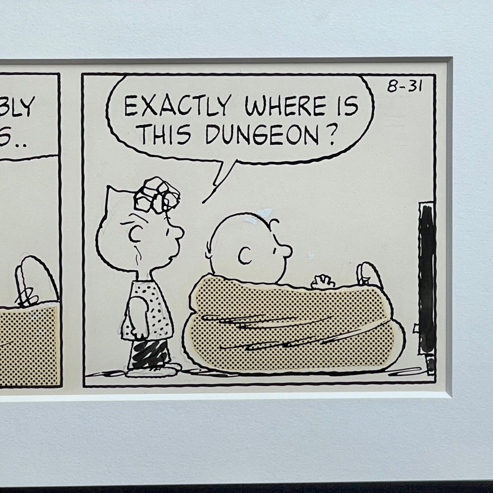 CHARLES SCHULZ * Original Drawn CHARLIE BROWN Artwork Comic Strip * Un Signed