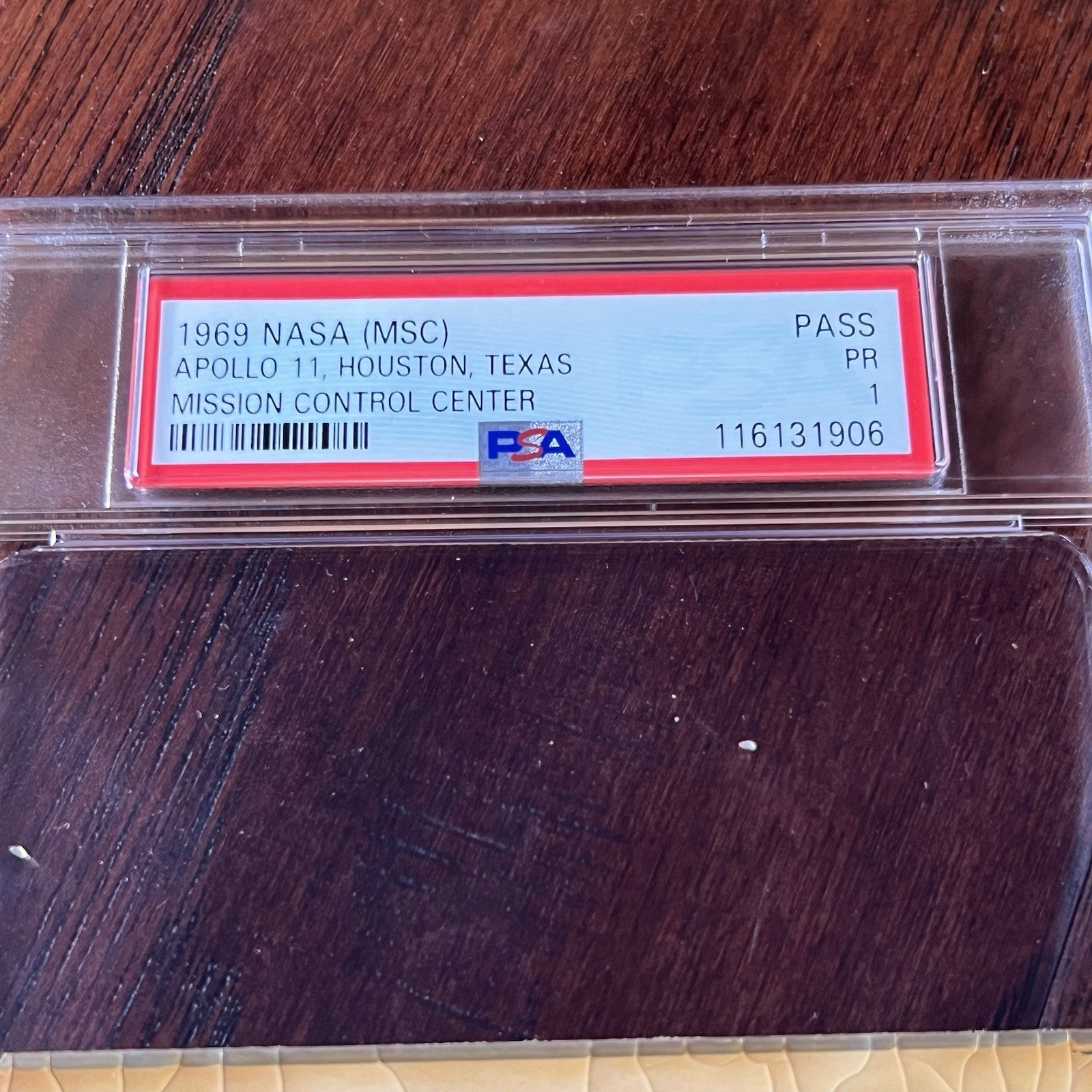 APOLLO 11 * PSA * NASA Mission Evaluation Access Badge Ticket Moon Landing Pass