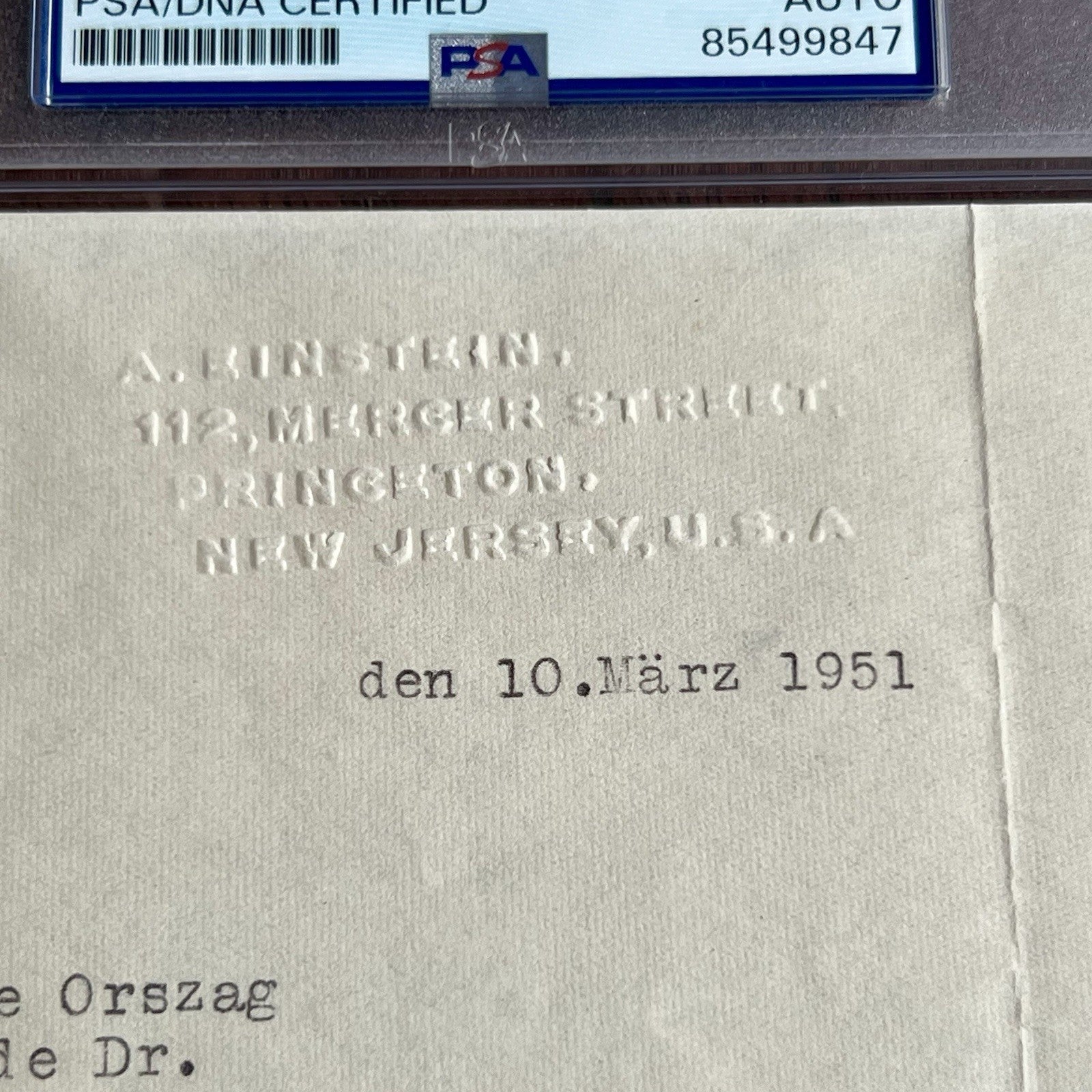 ALBERT EINSTEIN * PSA * Autograph Typewritten Letter Signed * 1951