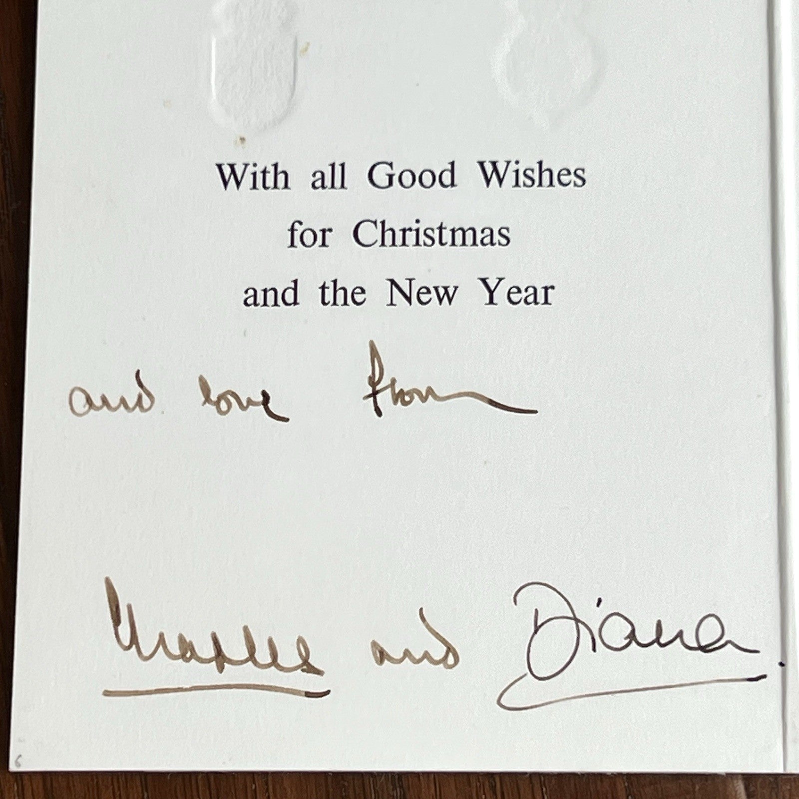 PRINCESS DIANA & KING CHARLES III * PSA * Autograph Family Xmas Card Signed 1986