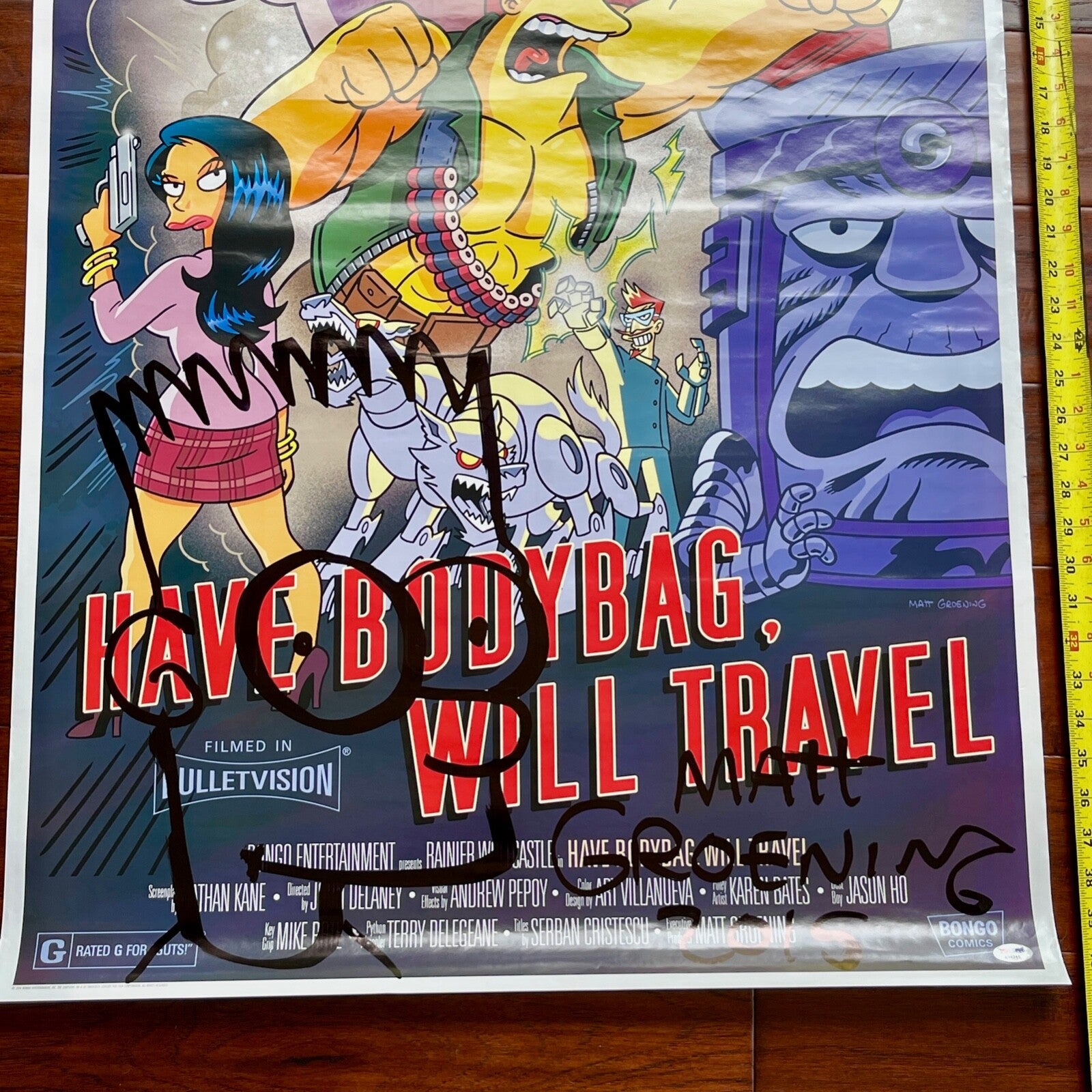 MATT GROENING * PSA Mint 9 * XL "Bart Simpson" Autograph Sketch Signed * Drawing