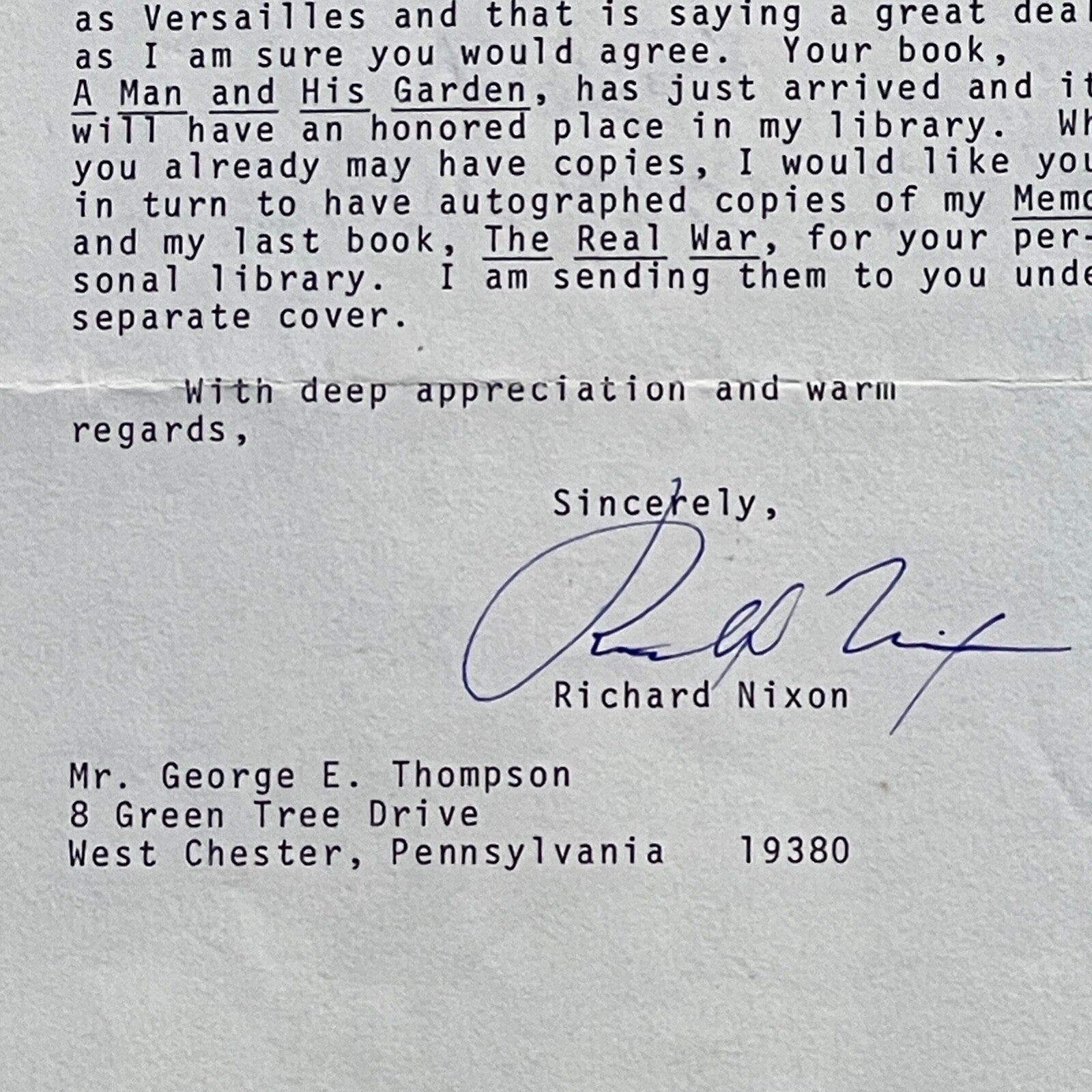RICHARD NIXON * PSA/DNA Autograph Letter on RESIGNATION & MEMOIRS Signed * 1981