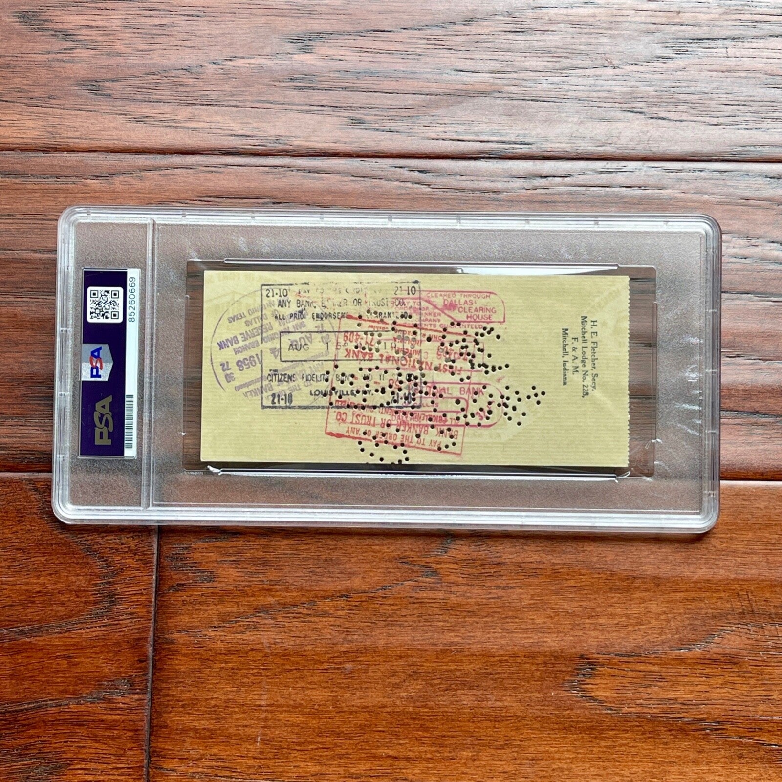 VIRGIL "GUS" GRISSOM * PSA * Autograph BANK CHECK Signed * Apollo 1 Astronaut