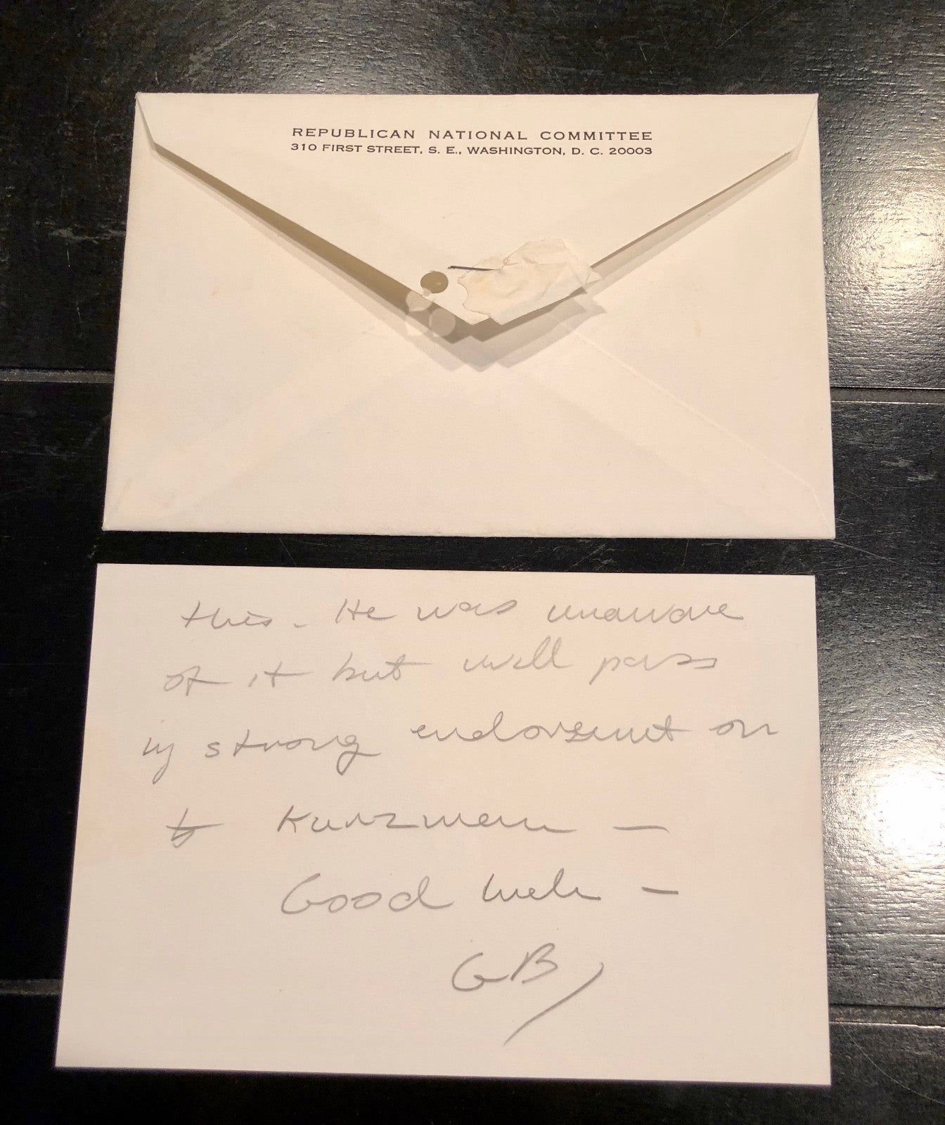 George HW Bush * PSA/DNA * Authentic AUTOGRAPH HANDWRITTEN Note SIGNED * RNC