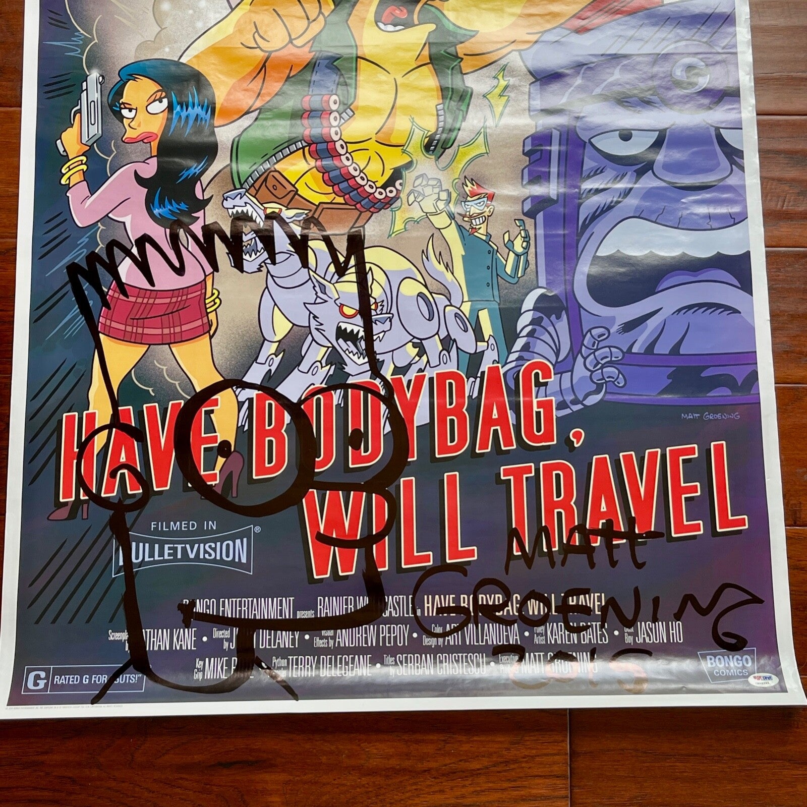 MATT GROENING * PSA Mint 9 * XL "Bart Simpson" Autograph Sketch Signed * Drawing