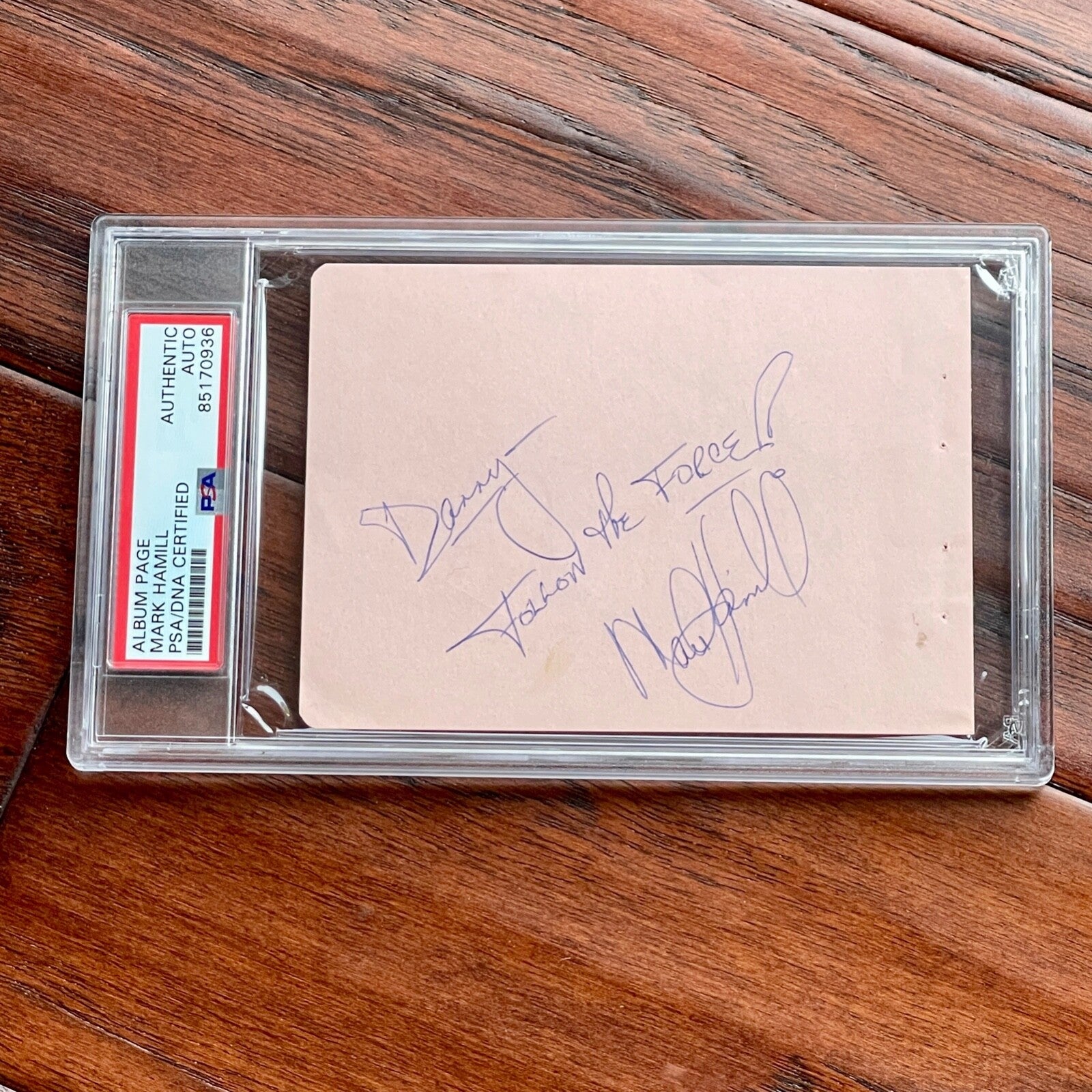 MARK HAMILL * PSA * "Follow The Force" AUTOGRAPH Note SIGNED * STAR WARS * Luke