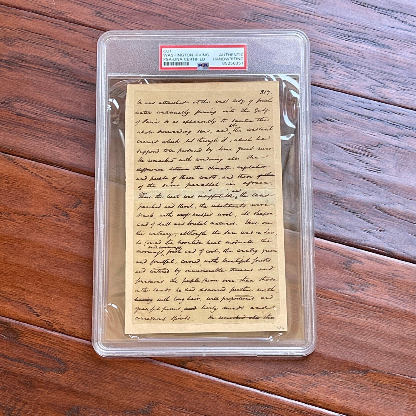 WASHINGTON IRVING * Manuscript Autograph Draft For COLUMBUS Bio Book Not Signed