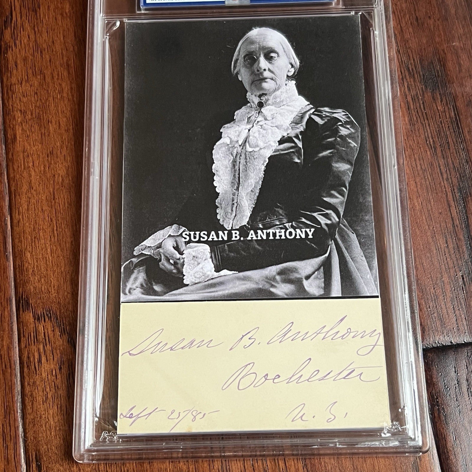 SUSAN B. ANTHONY  * PSA * Cut Autograph CUSTOM CARD Signed * Women's Suffragist