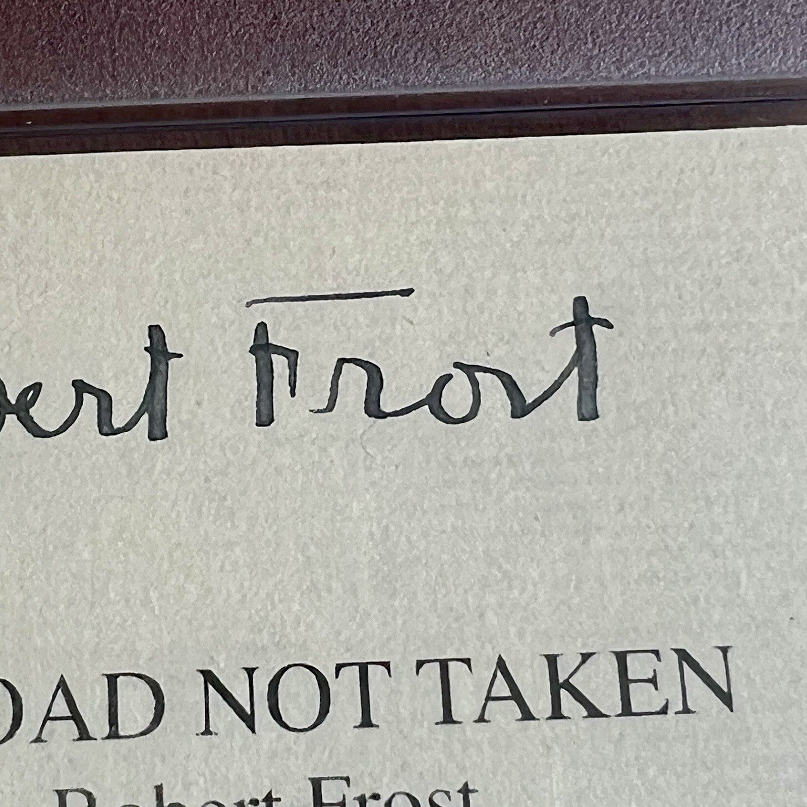 ROBERT FROST * PSA * Autograph "ROAD NOT TAKEN" Signed Souvenir Printed POEM