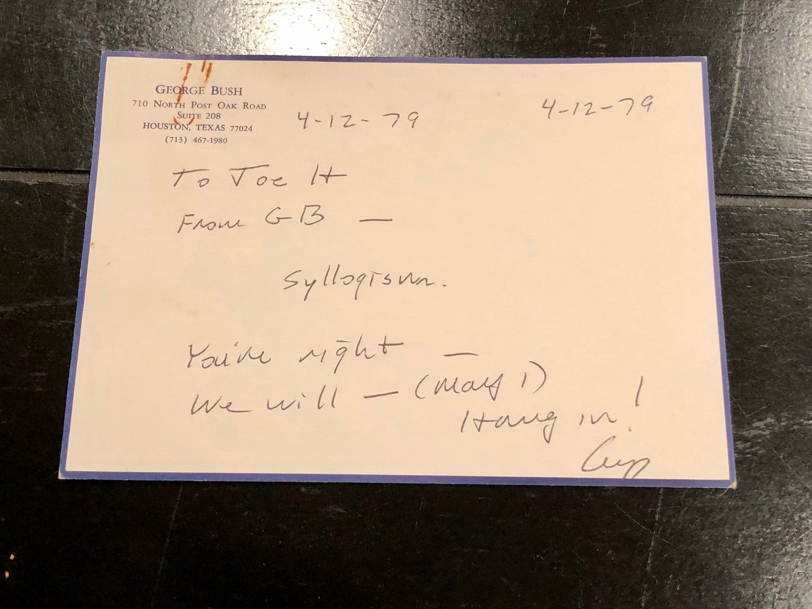 George HW Bush PSA/DNA Handwritten AUTOGRAPH "front runner" Note + correx SIGNED