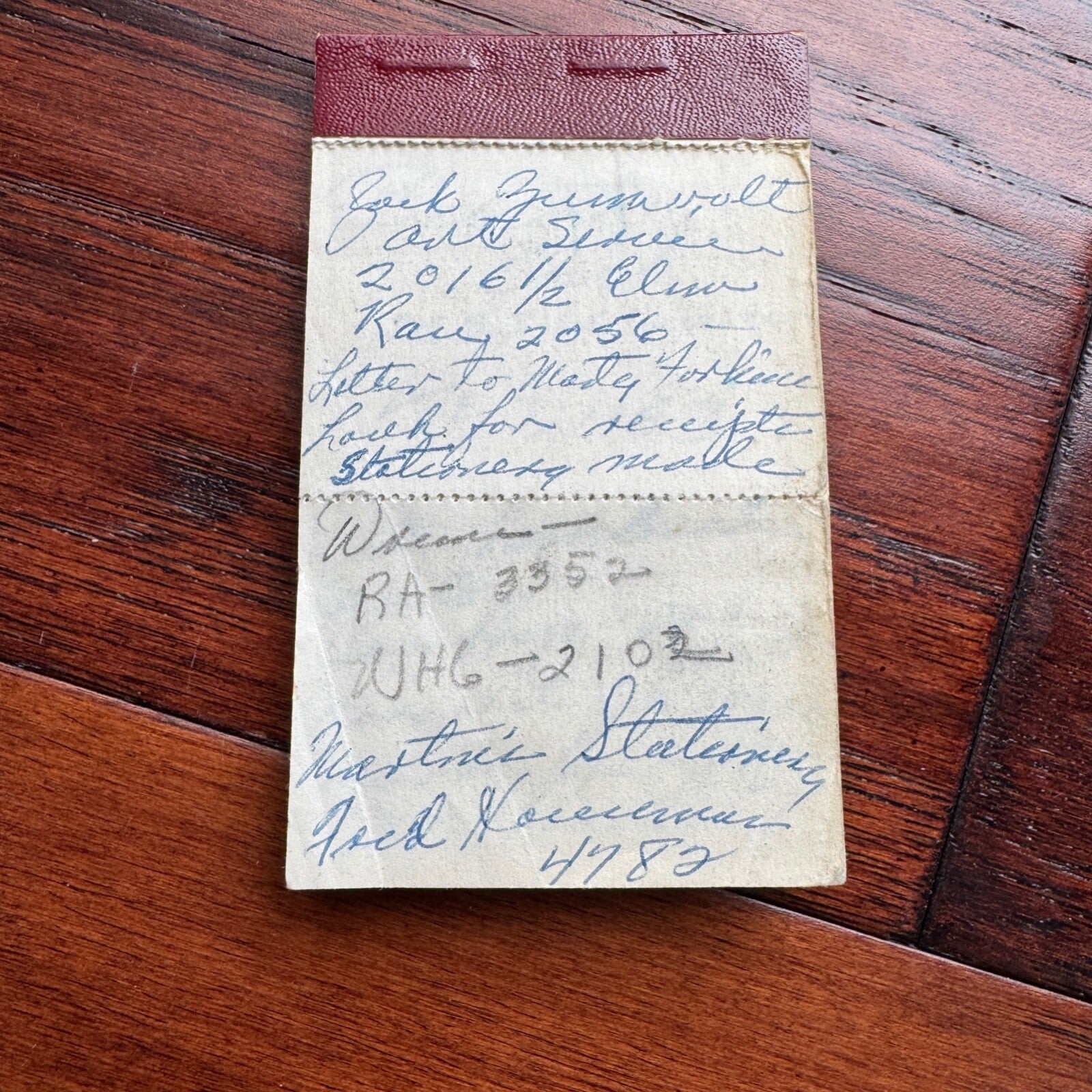 JACK RUBY * BAS * Oswald Shooter Mini HANDWRITTEN NOTEPAD * not Autograph Signed