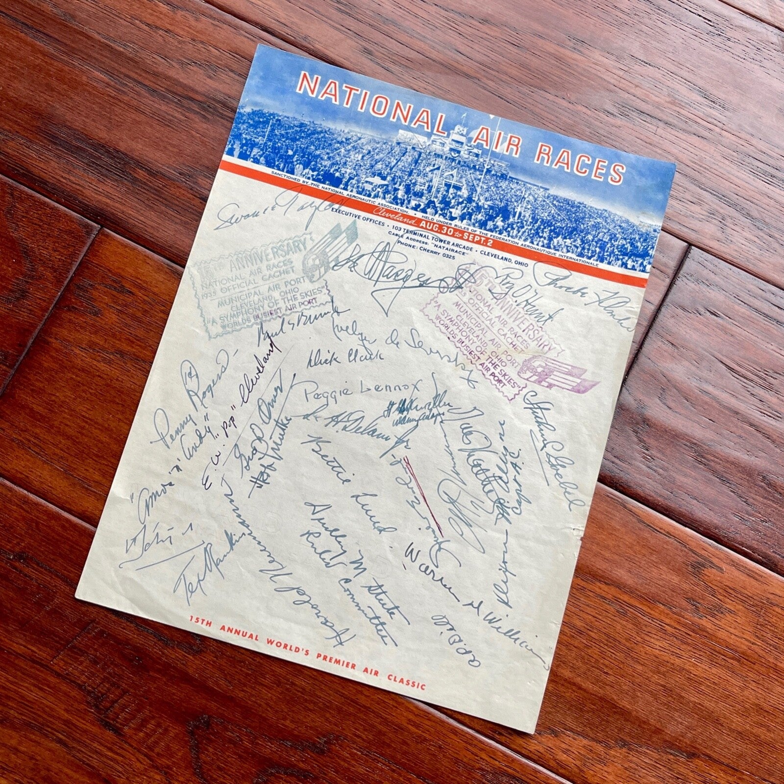 AMELIA EARHART * PSA/DNA * Autograph 1935 NATIONAL AIR RACES  Stationery SIGNED