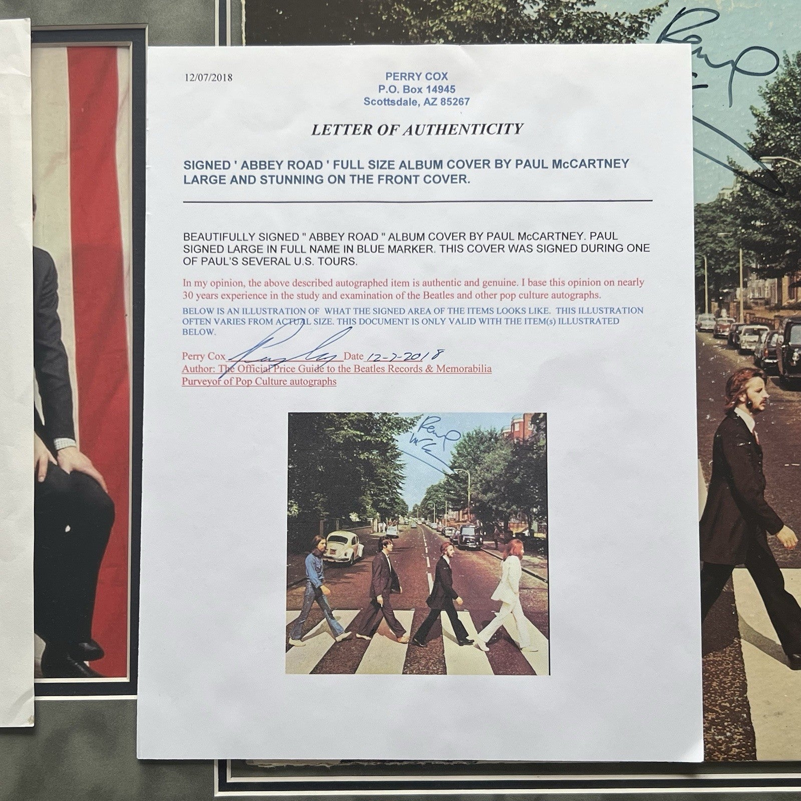 PAUL MCCARTNEY * PSA * ABBEY ROAD Beatles Album * Autograph LP SIGNED Display