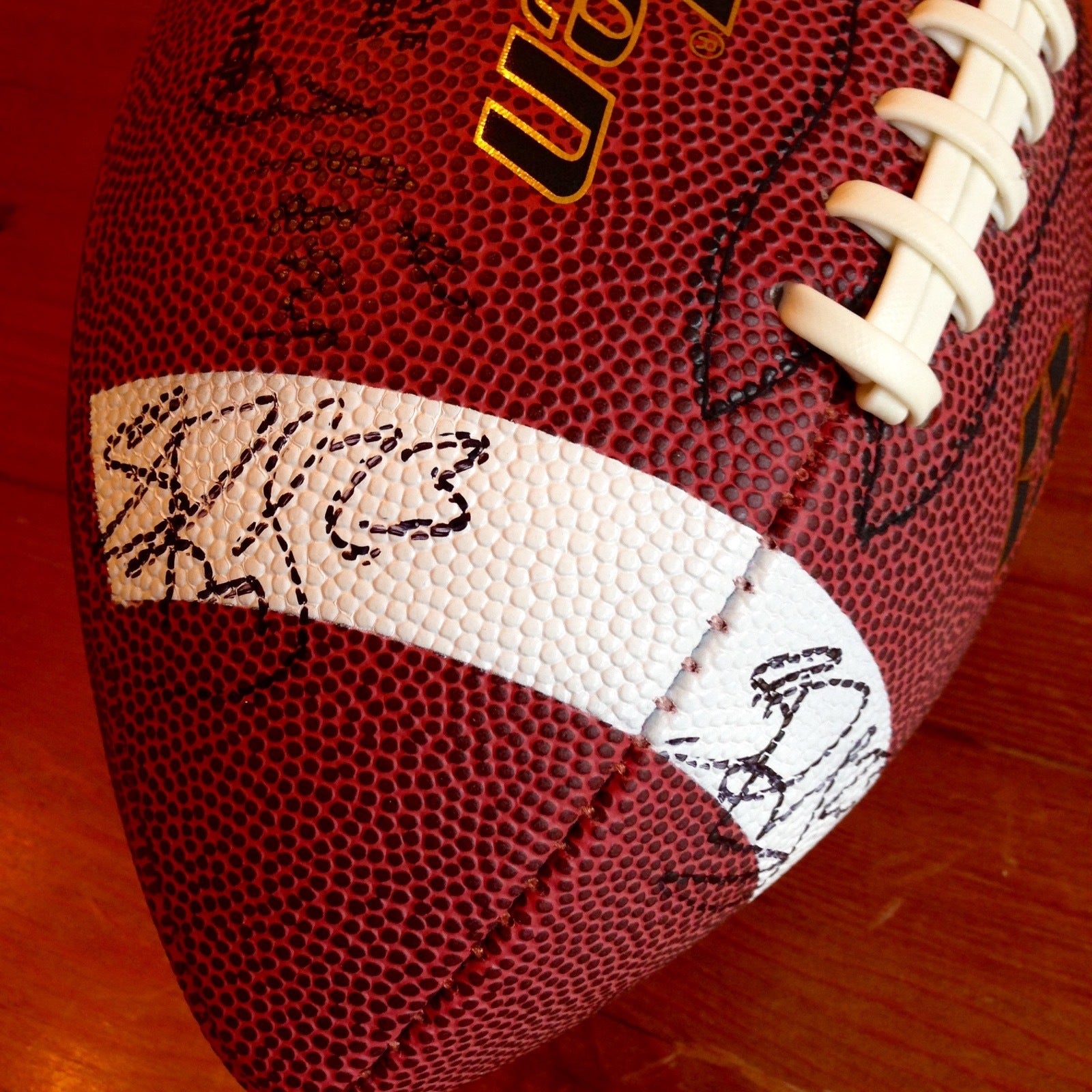 NY Giants * MOORE * DONNELL * JENNINGS 3X Double Signed AUTOGRAPH FOOTBALL Proof