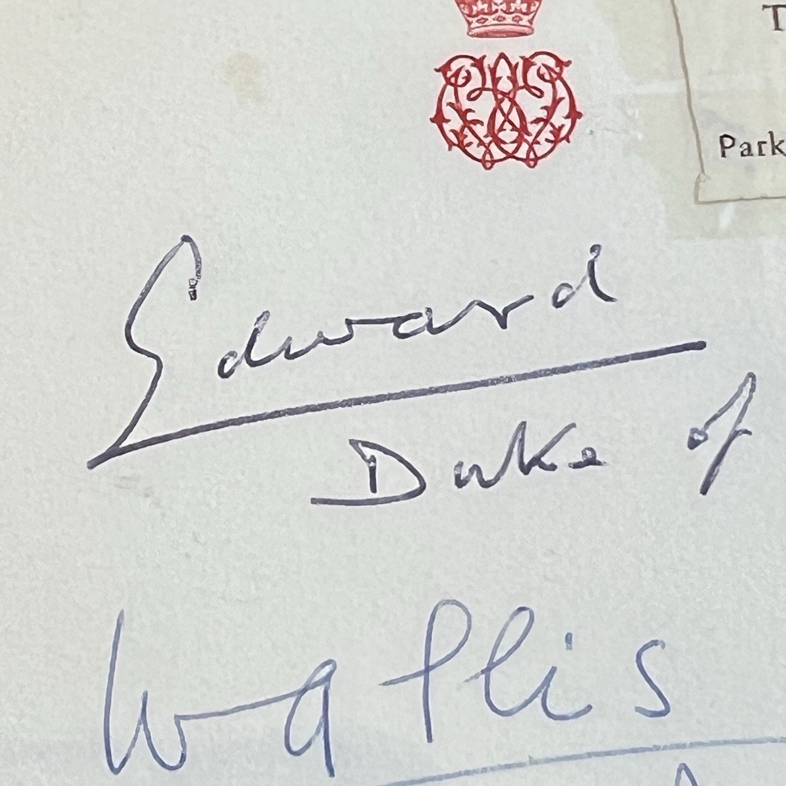 Edward VIII * PSA * Duke & Duchess of Windsor Autograph BUCKINGHAM PALACE Signed