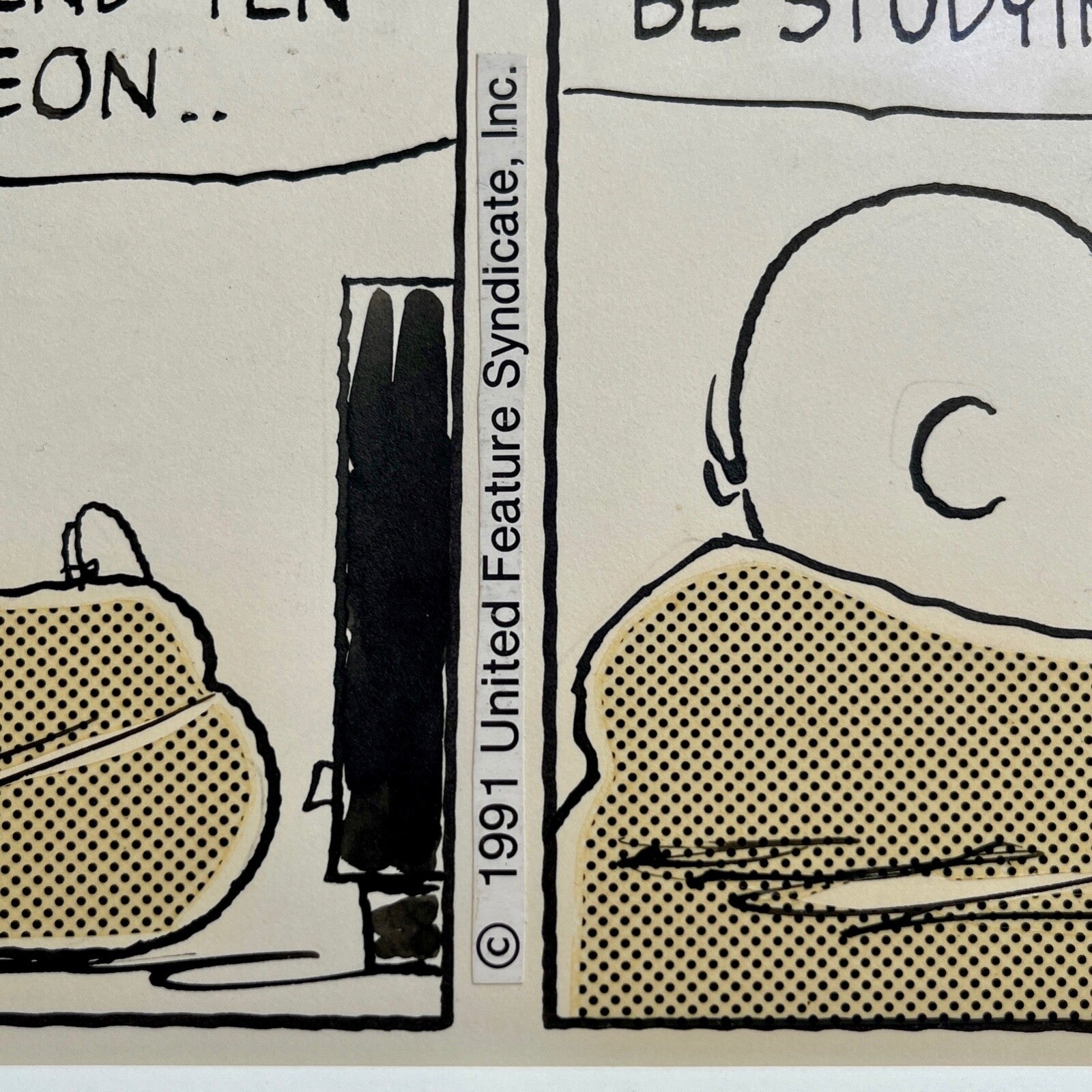 CHARLES SCHULZ * Original Drawn CHARLIE BROWN Artwork Comic Strip * Un Signed