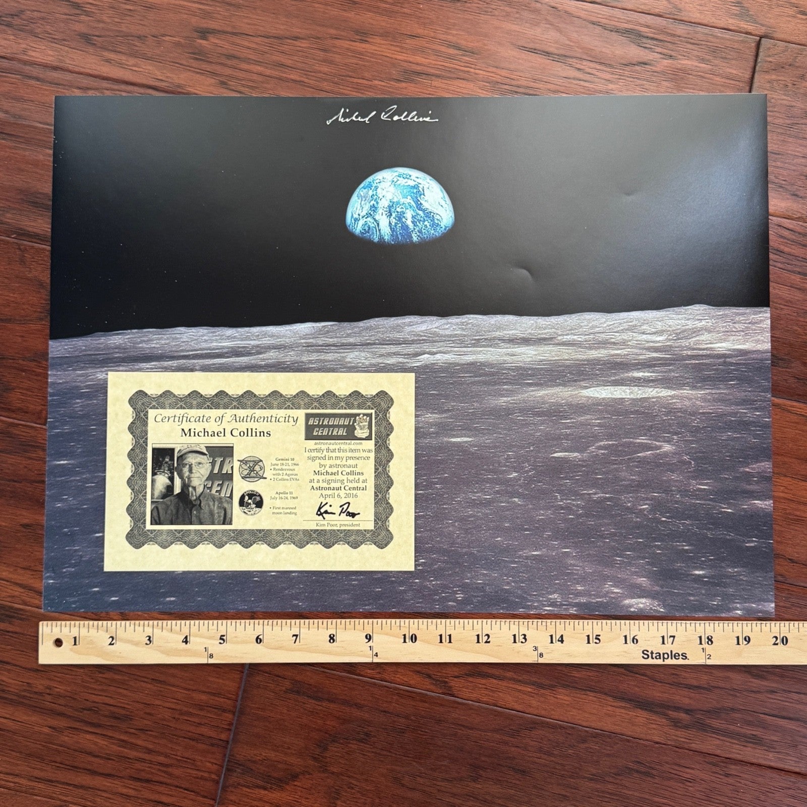 MICHAEL COLLINS * PSA * Autograph APOLLO 11 EARTHRISE 16x20 Photo Signed