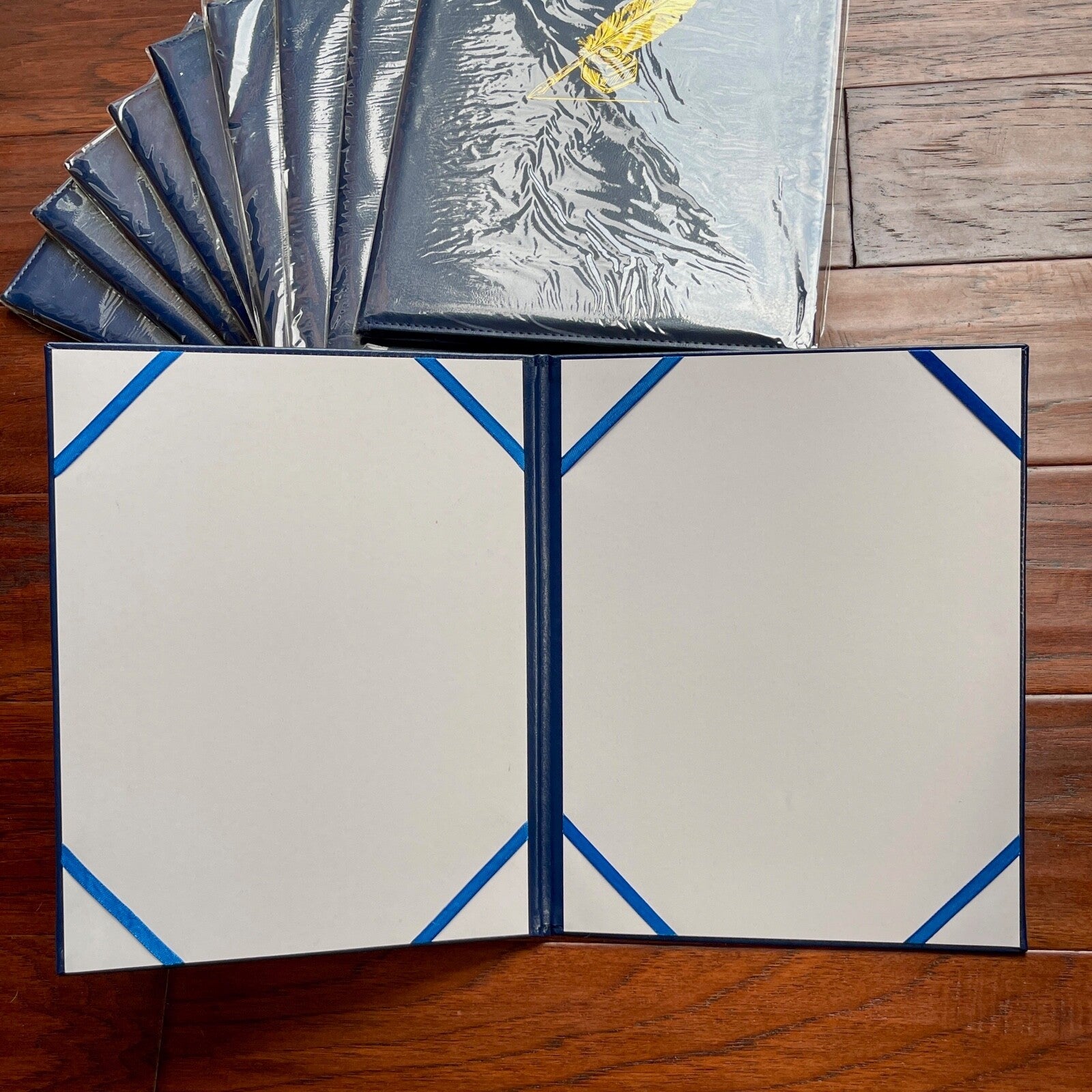 AUTOGRAPH Document + Photo Display Folders * Deluxe Leather Gold Emboss * Qty 10