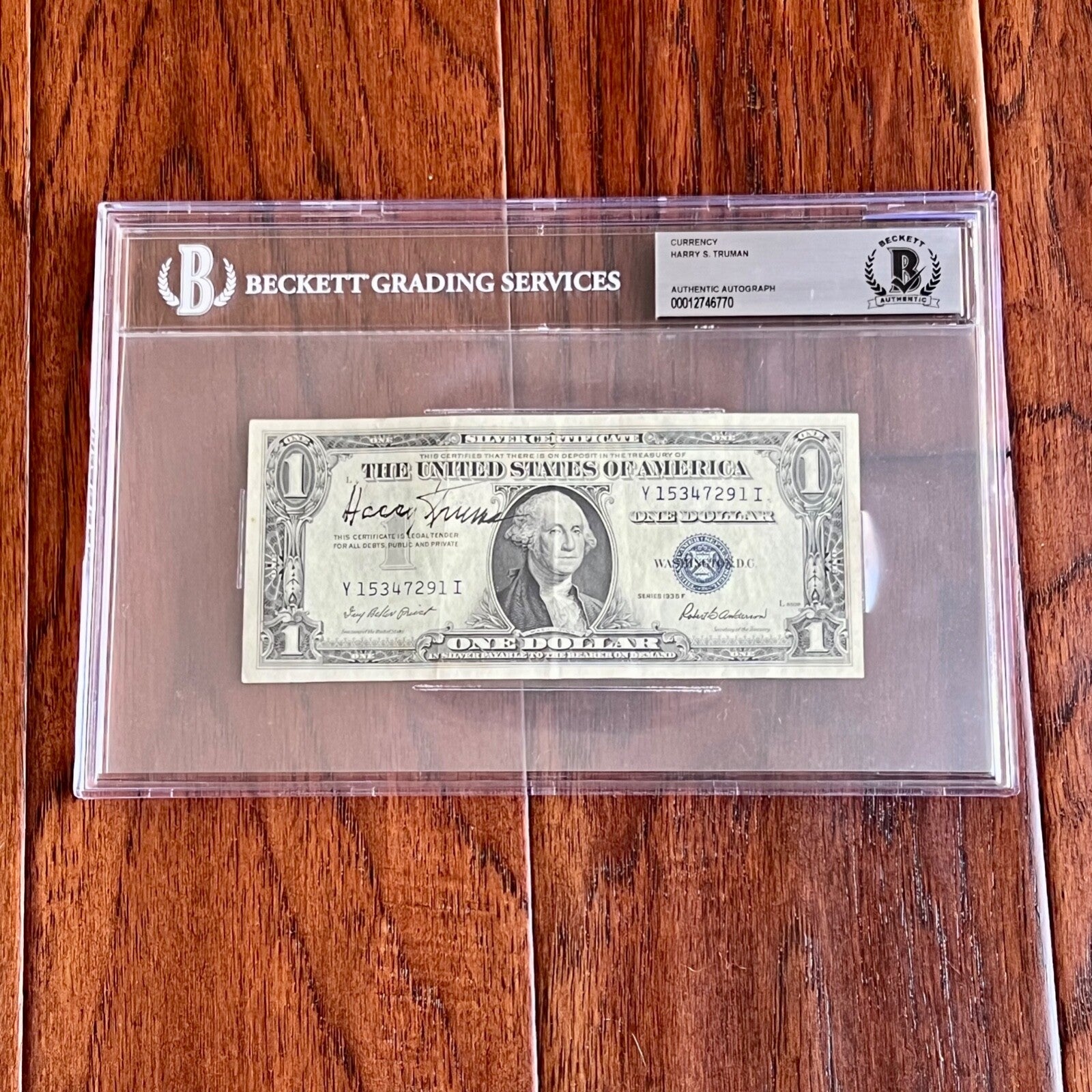 HARRY S TRUMAN * BAS Beckett * Autograph $1 Dollar Bill Signed * BUCK STOPS HERE