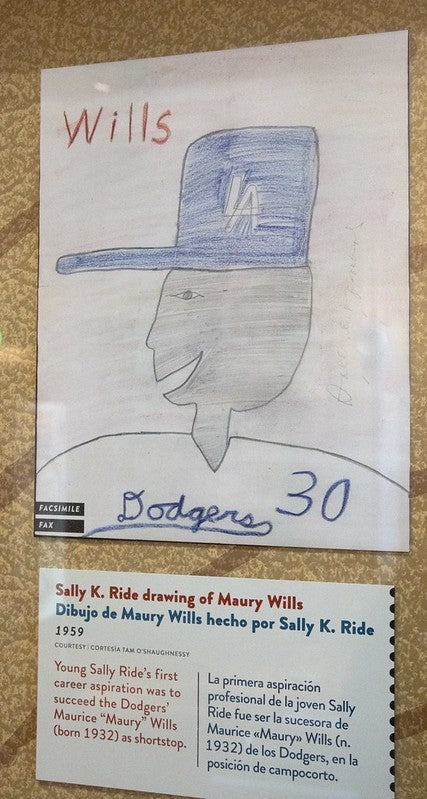 SALLY RIDE * Ride Estate Signed COA * Childhood DODGERS Drawing EX: Smithsonian