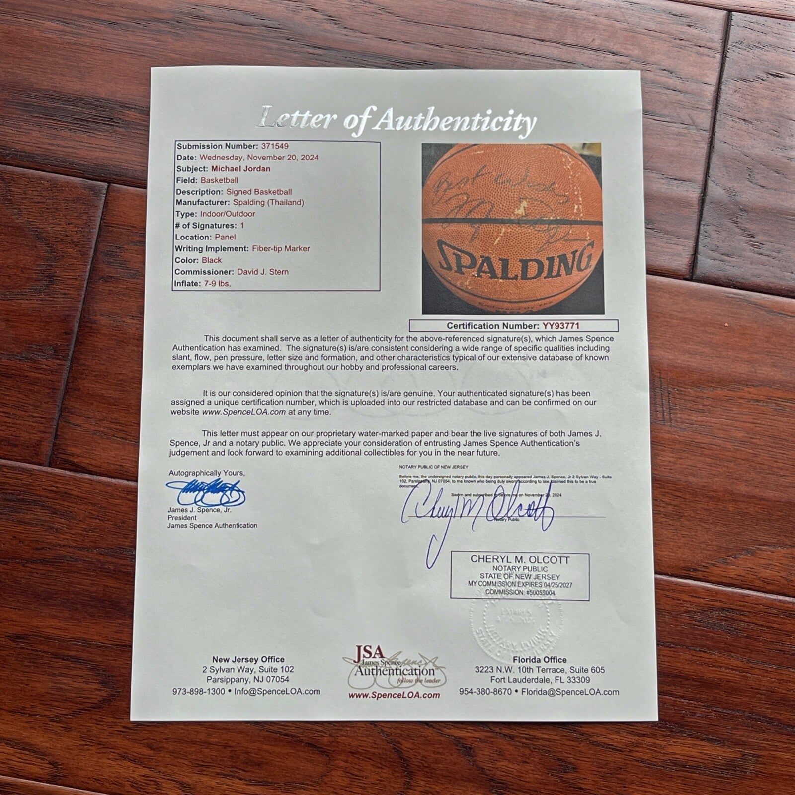 MICHAEL JORDAN * JSA * Autograph SPALDING NBA BASKETBALL Signed