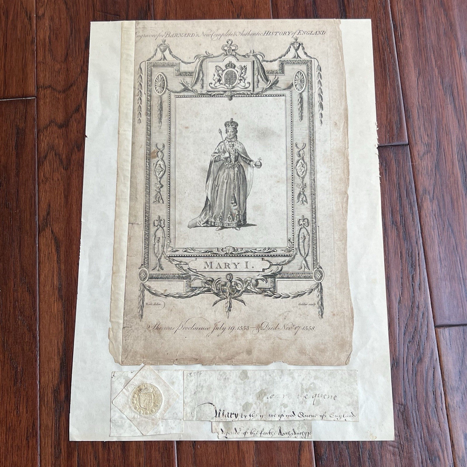 Queen MARY I * PSA * Scarce 1557 "Bloody Mary" Autograph Cut Signature Signed