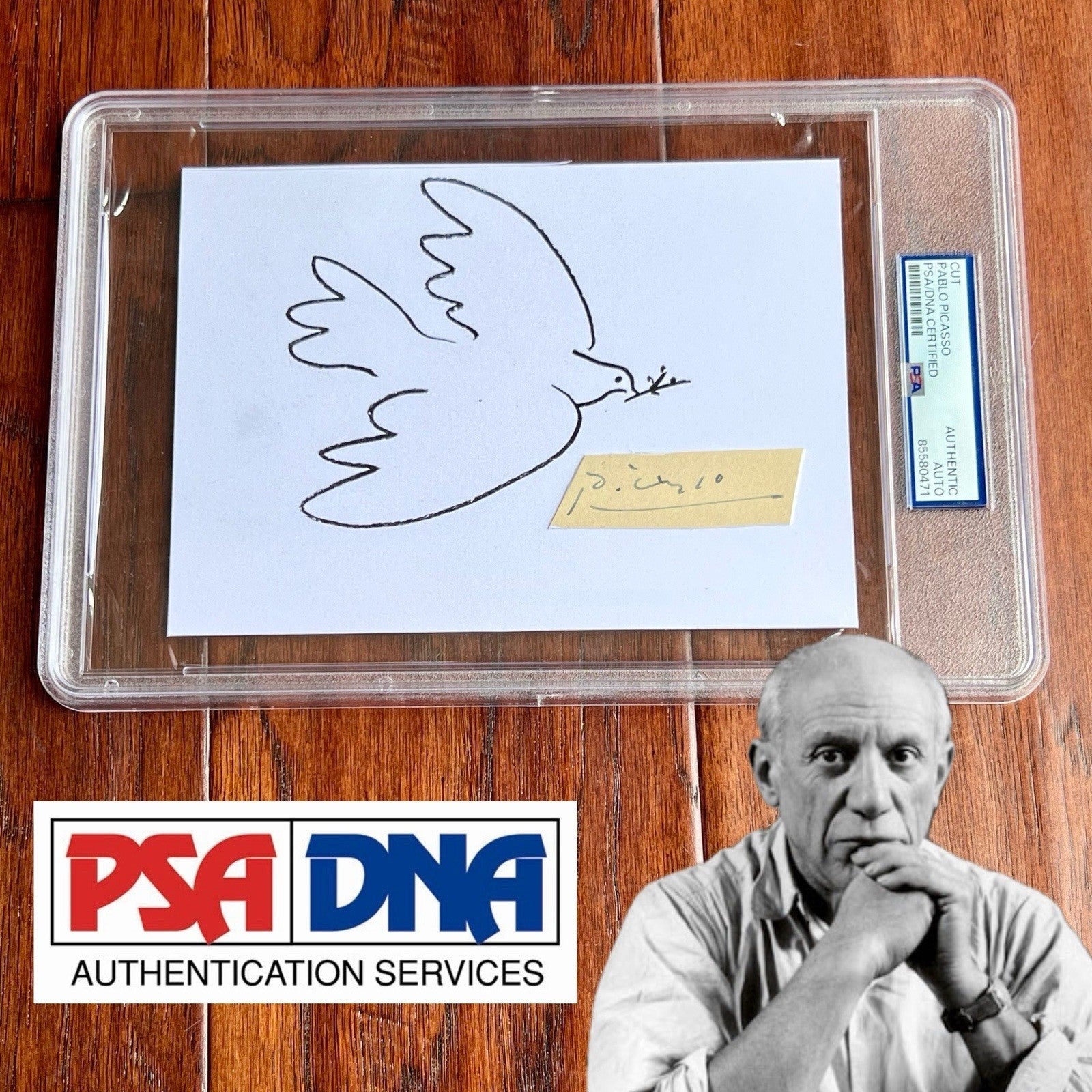 PABLO PICASSO * PSA * Autograph Signature Signed DOVE OF PEACE Printed Artwork