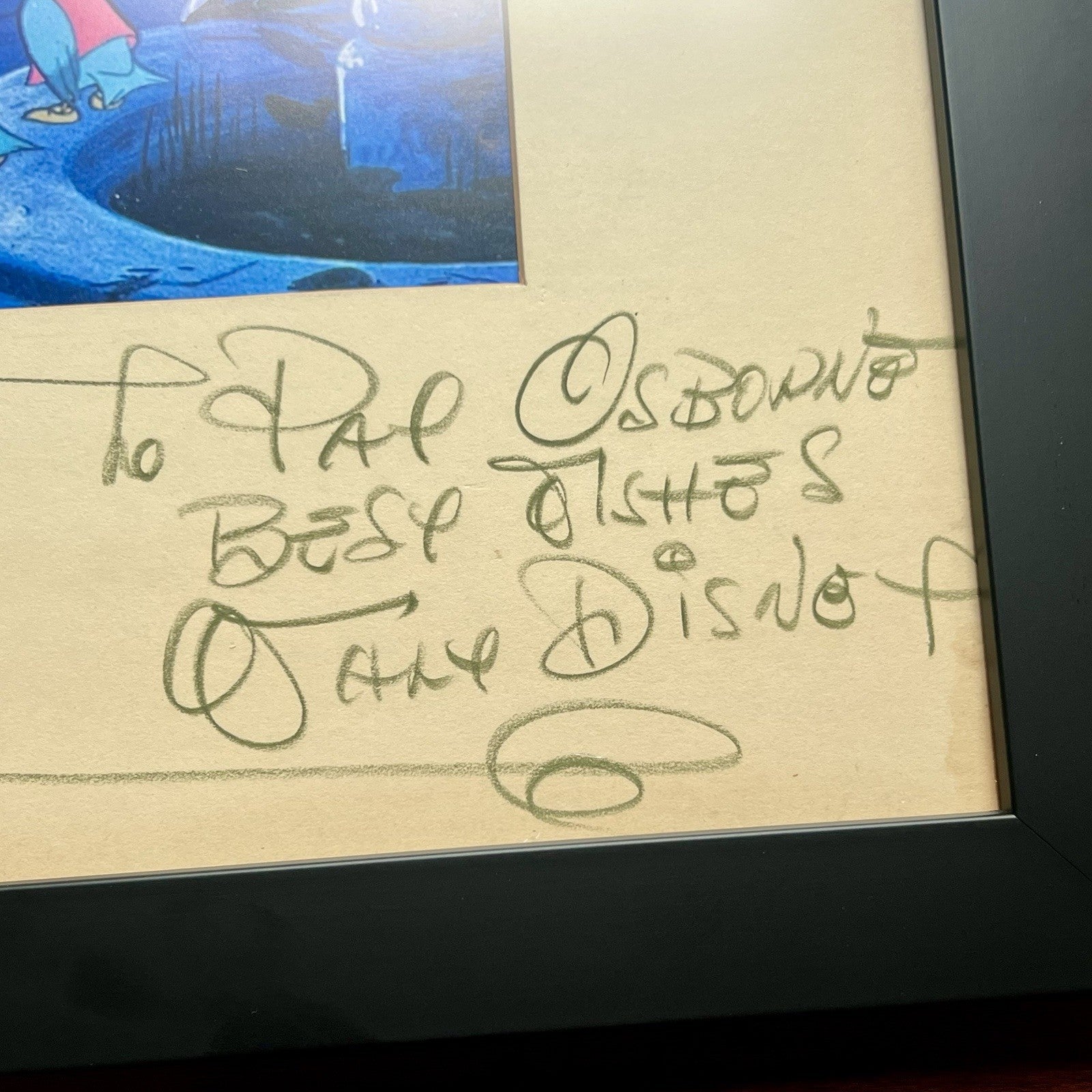 WALT DISNEY * PSA * Cinderella Signed Production Mat Autograph Signature