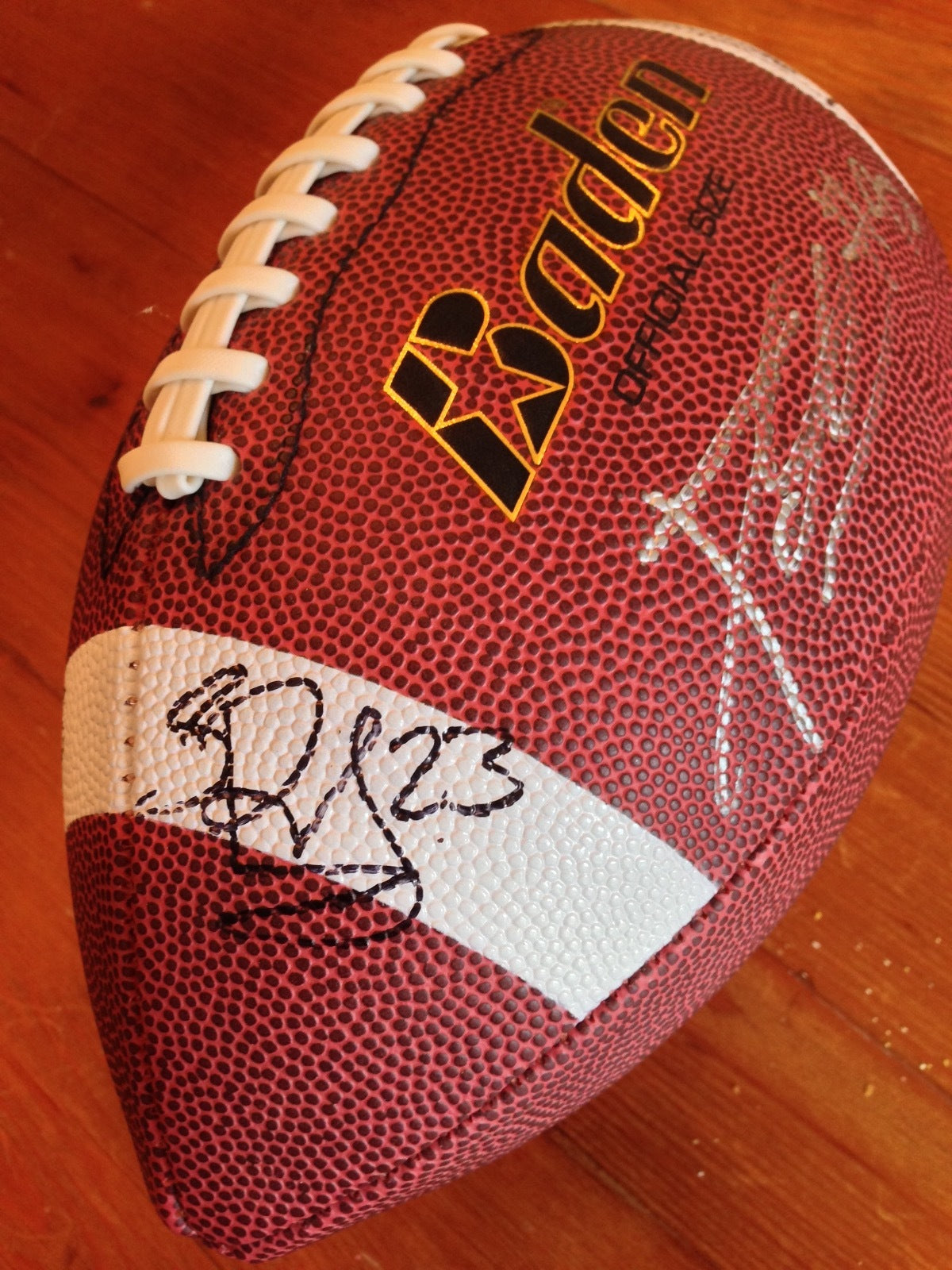 NY Giants * MOORE * DONNELL * JENNINGS 3X Double Signed AUTOGRAPH FOOTBALL Proof
