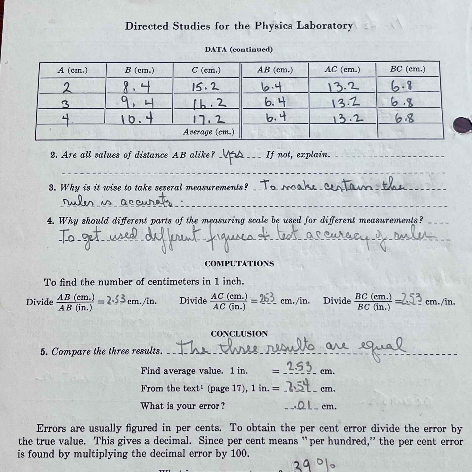 JOHN F. KENNEDY * Physics Lab Notebook Page * Signed by LEM BILLINGS Autograph