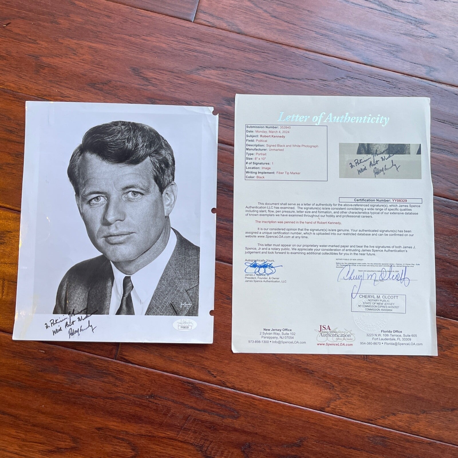 ROBERT F. KENNEDY * JSA * AUTOGRAPH Attorney General Photo SIGNED * RFK