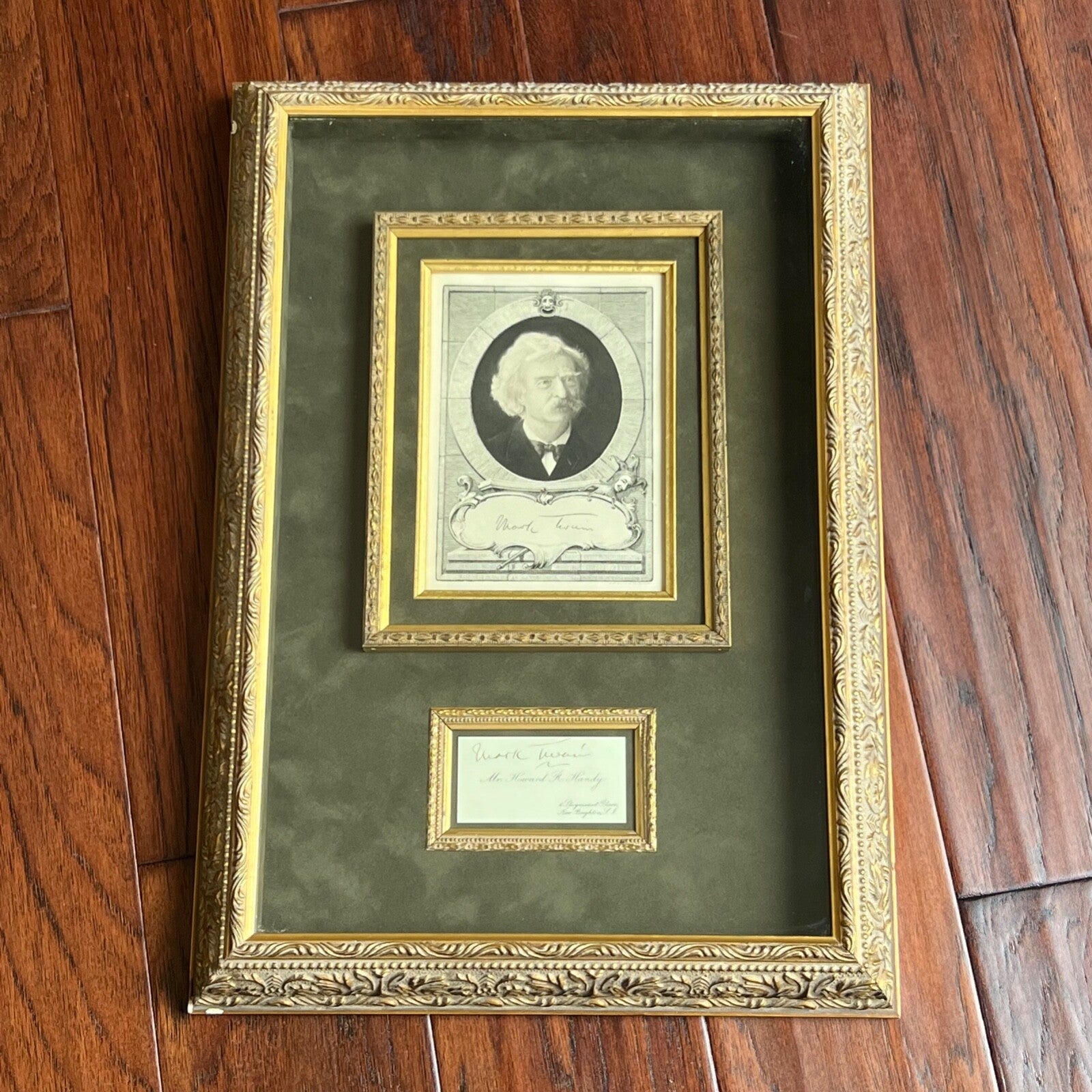SAMUEL L. CLEMENS * PSA *  MARK TWAIN Autograph Vintage Framed Display SIGNED