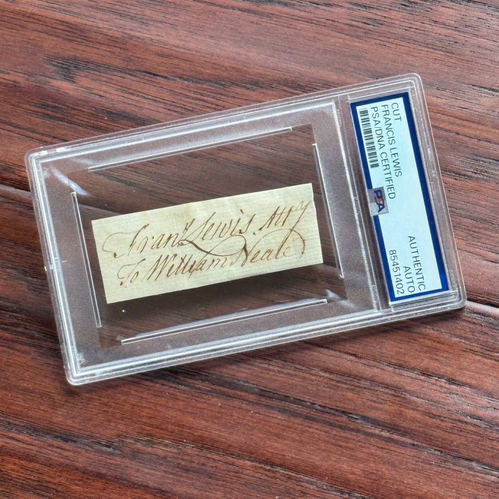 FRANCIS LEWIS * PSA * Autograph Cut Signed * DECLARATION Independence Signer