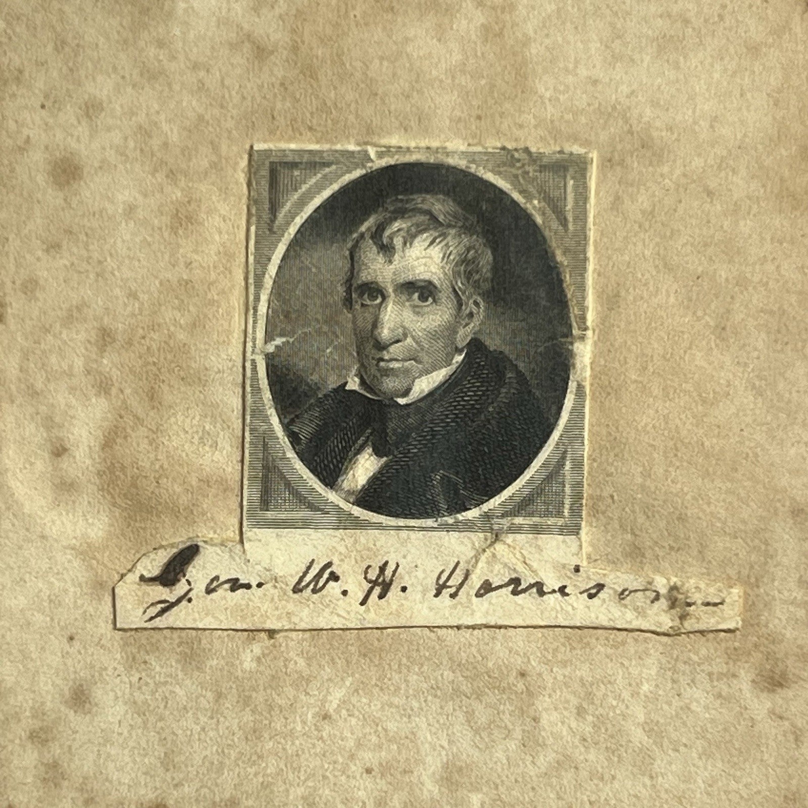 WILLIAM HENRY HARRISON * PSA * Scarce Autograph ENGRAVING Portrait Signed Image