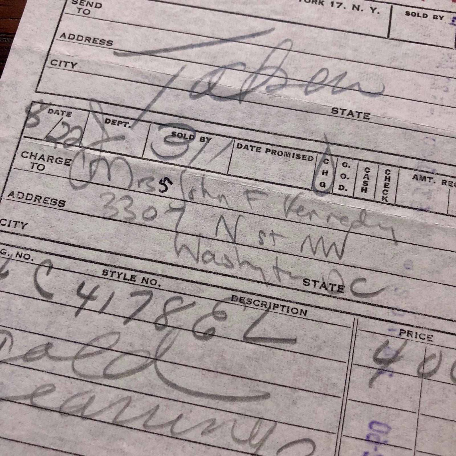 JACQUELINE KENNEDY * JSA * "Mrs. John F. Kennedy" Double (2x) AUTOGRAPH Receipt