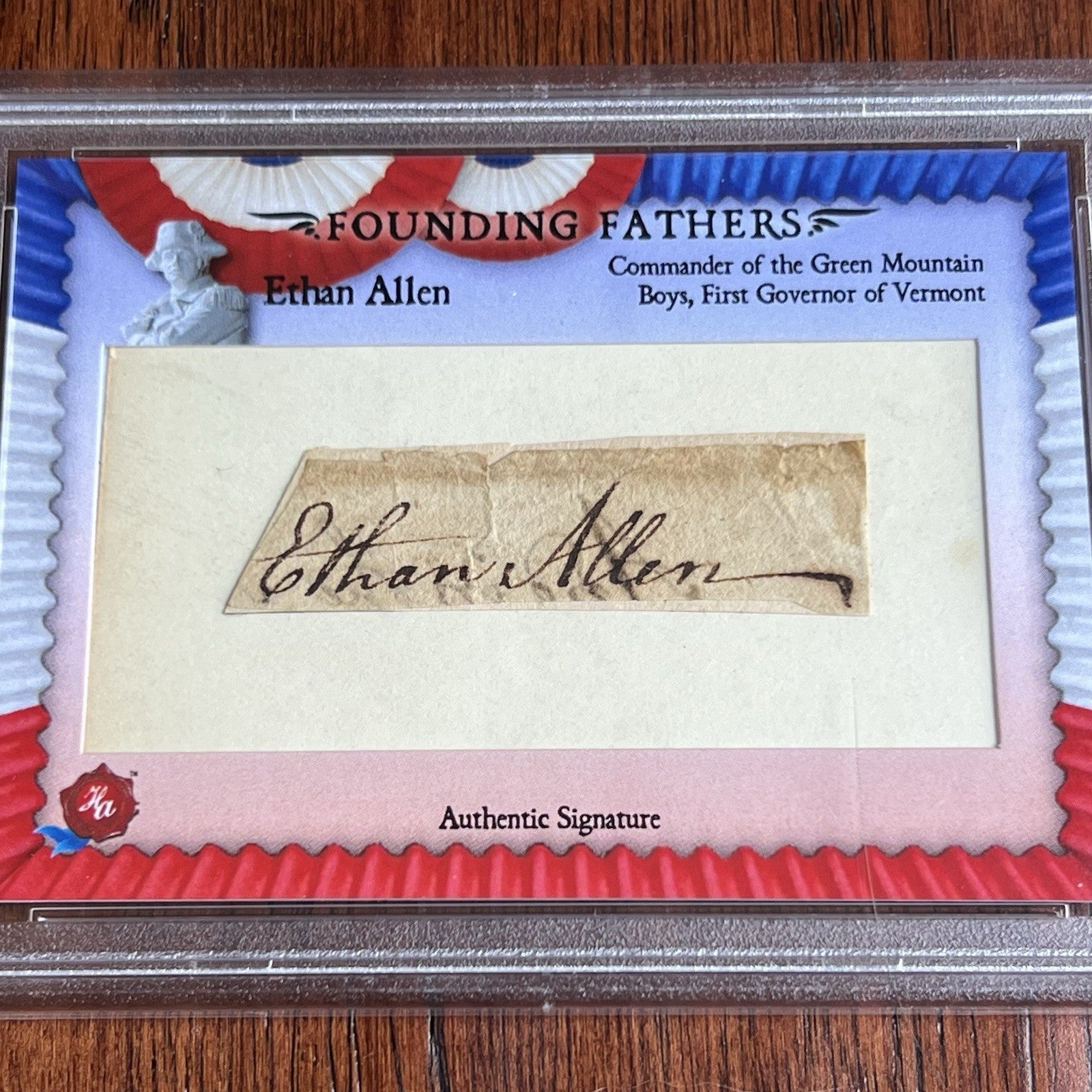 ETHAN ALLEN * PSA * Autograph Cut Signature Card Signed * Revolutionary War