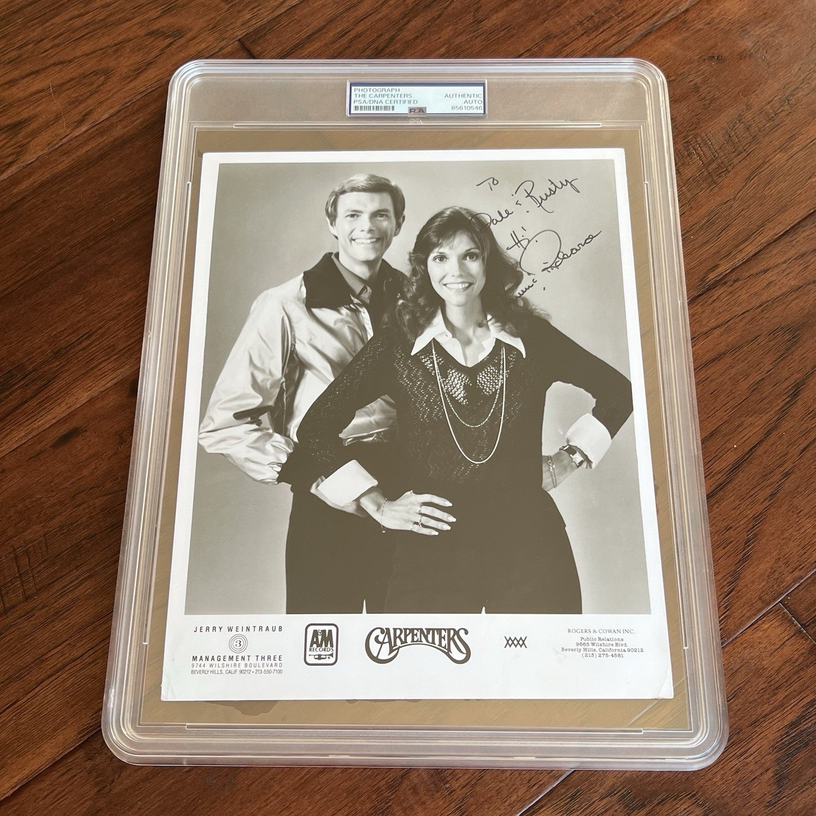 CARPENTERS * KAREN + RICHARD * PSA * Autograph Pop Duo Publicity PHOTO Signed