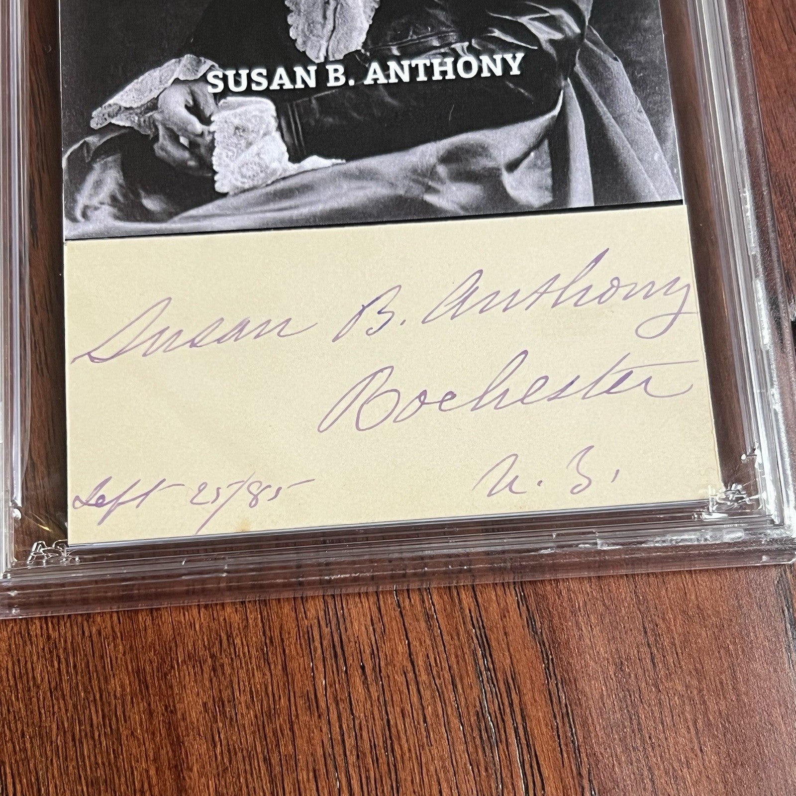 SUSAN B. ANTHONY  * PSA * Cut Autograph CUSTOM CARD Signed * Women's Suffragist