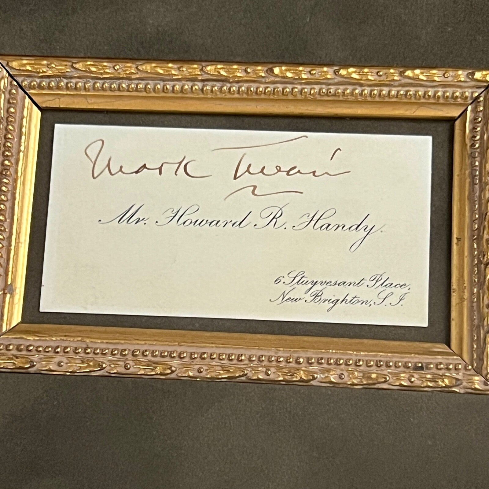 SAMUEL L. CLEMENS * PSA *  MARK TWAIN Autograph Vintage Framed Display SIGNED