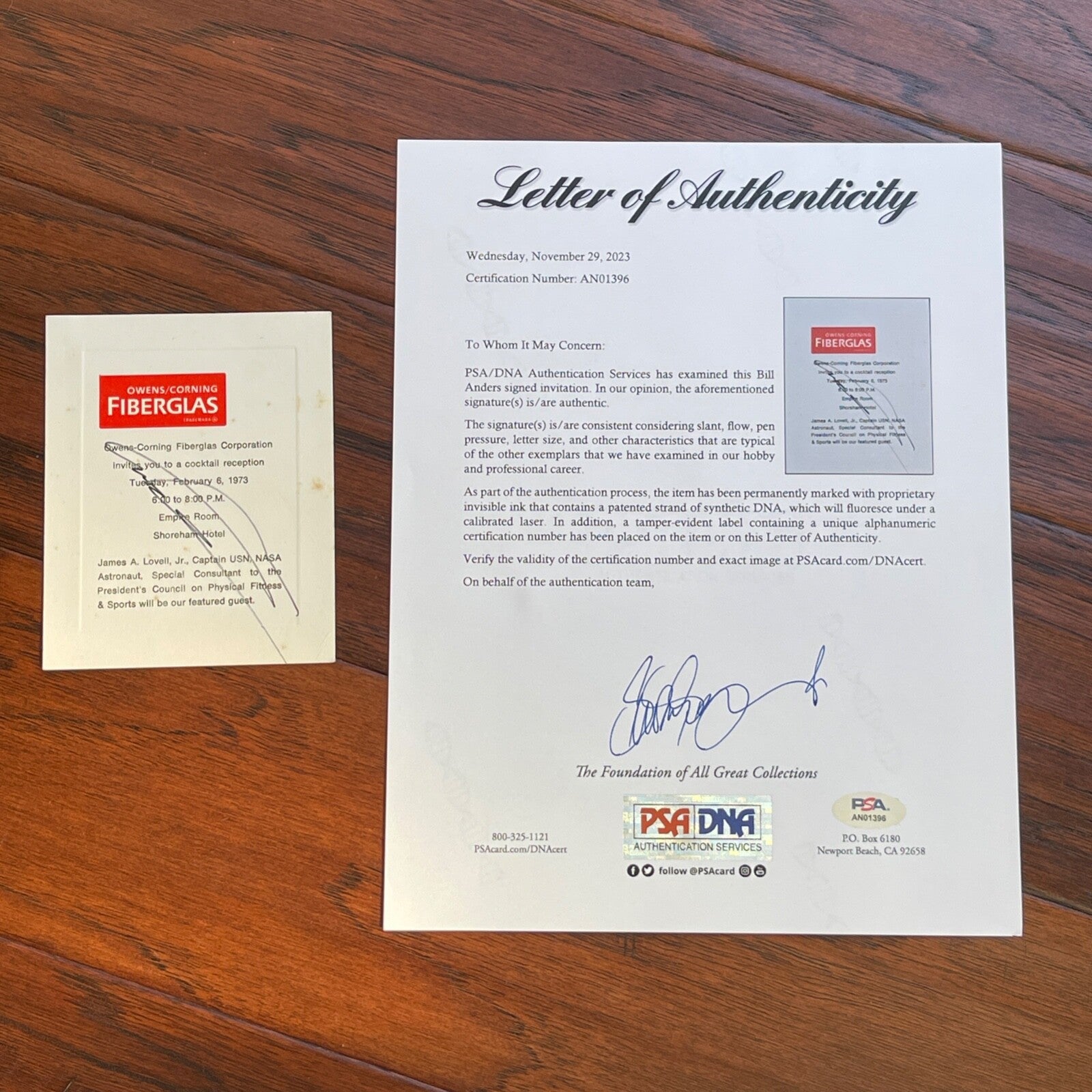 WILLIAM BILL ANDERS * PSA/DNA * Autograph Card APOLLO 8 *  EARTHRISE Signed