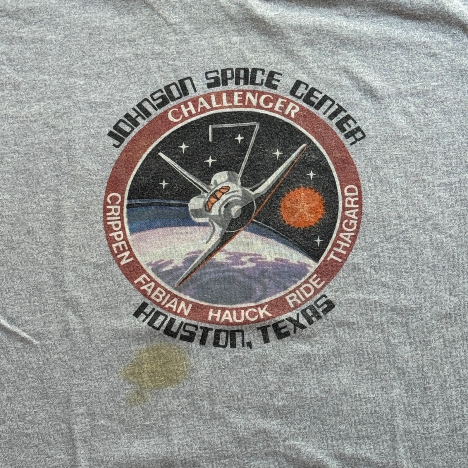 SALLY RIDE * Ride Estate Signed COA * Her Worn NASA STS-7 Mission Patch T-Shirt