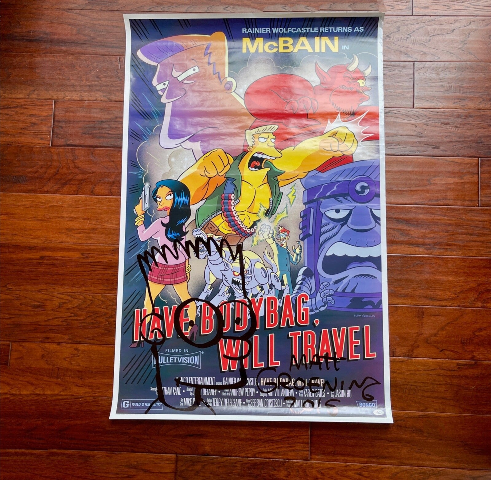 MATT GROENING * PSA Mint 9 * XL "Bart Simpson" Autograph Sketch Signed * Drawing