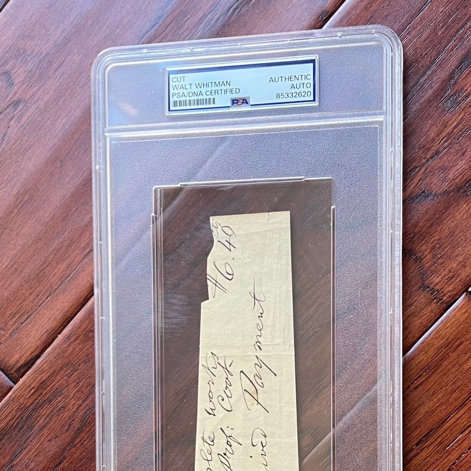 WALT WHITMAN * PSA/DNA * Autograph CUT Signed "WW" * "Leaves of Grass" POET