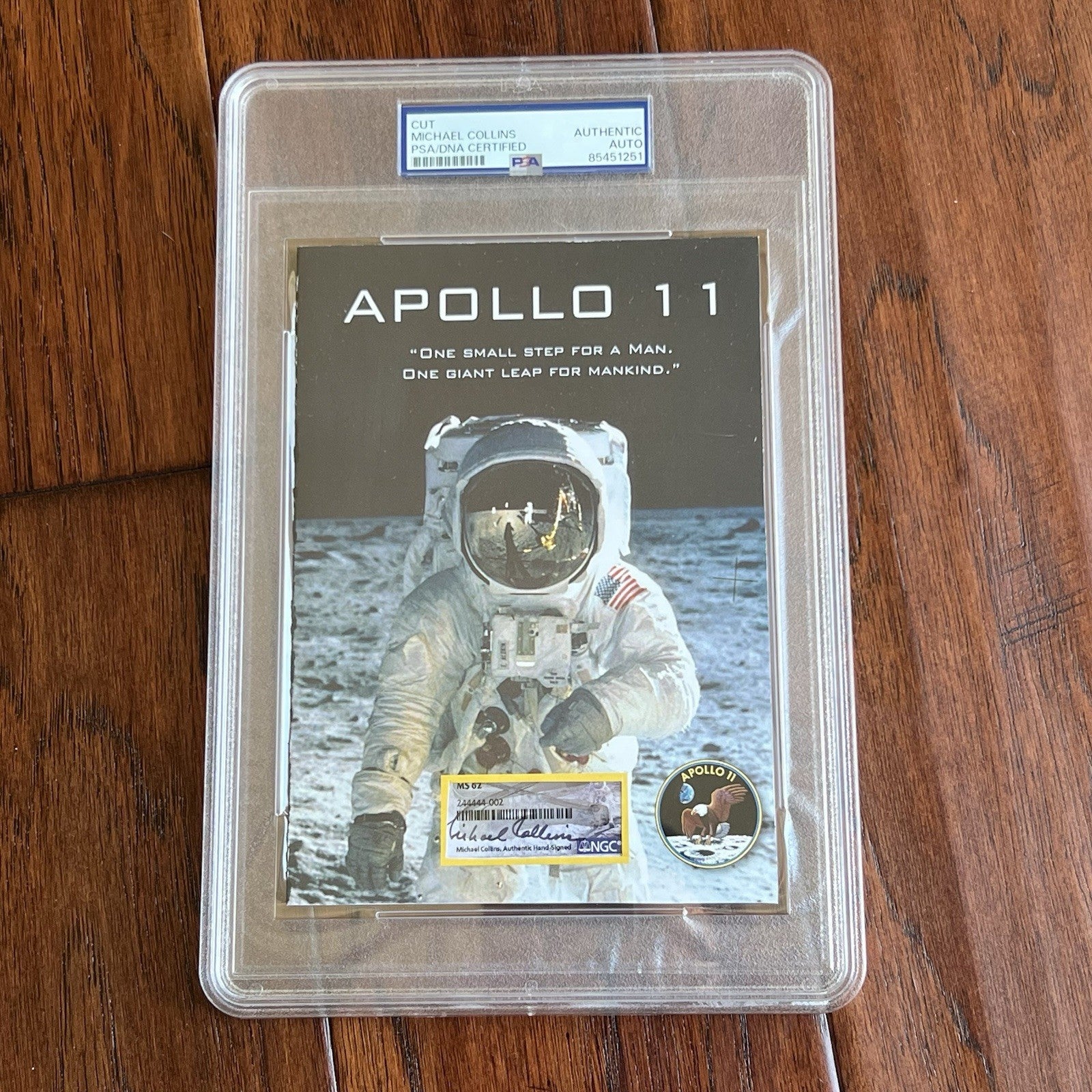 MICHAEL COLLINS * PSA * Signed CUSTOM CARD Unused NGC Label AUTOGRAPH Apollo 11