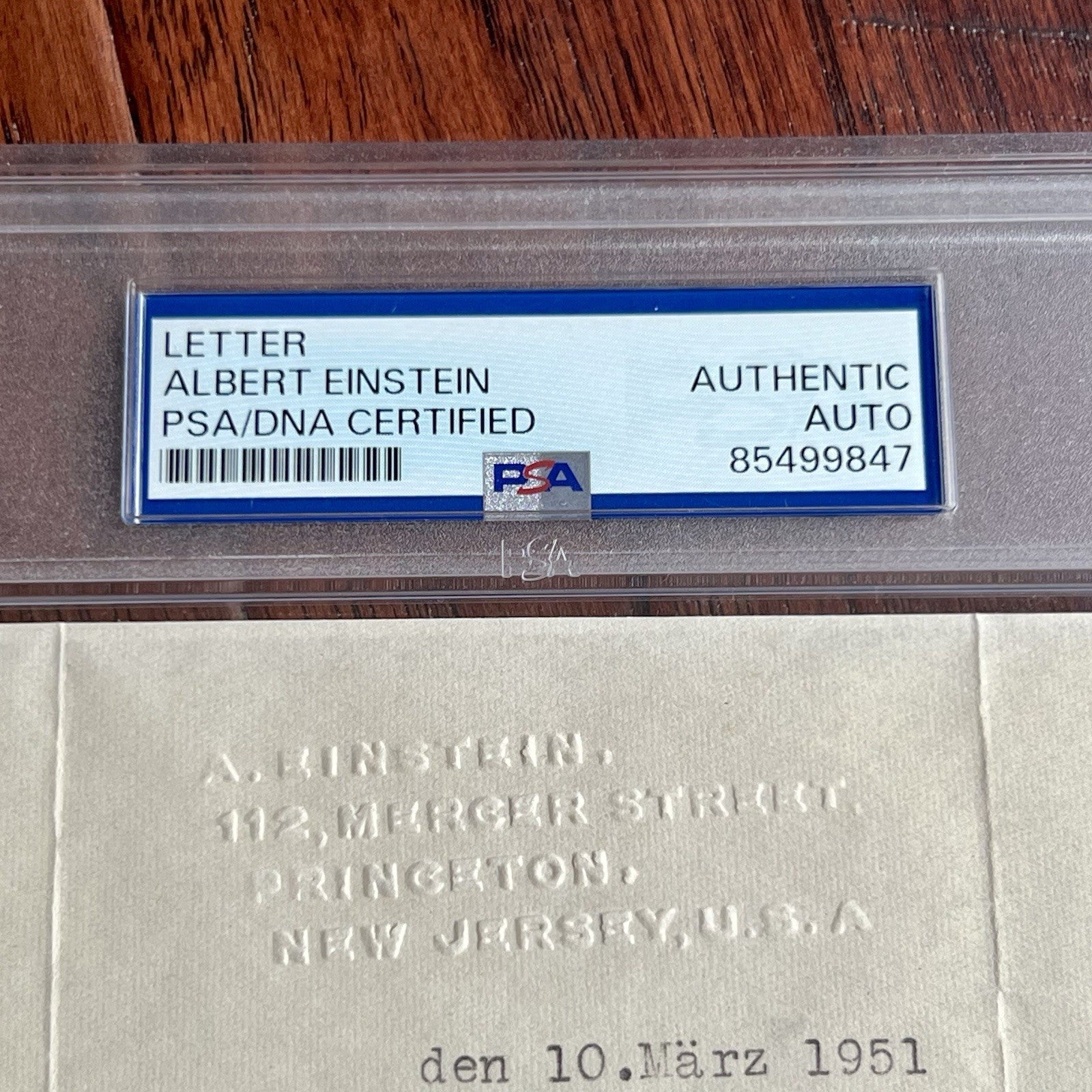 ALBERT EINSTEIN * PSA * Autograph Typewritten Letter Signed * 1951