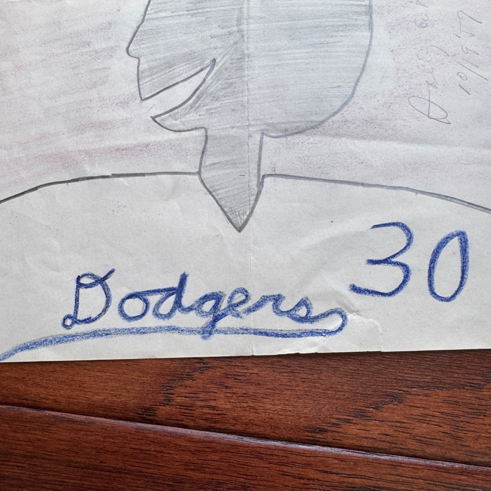 SALLY RIDE * Ride Estate Signed COA * Childhood DODGERS Drawing EX: Smithsonian