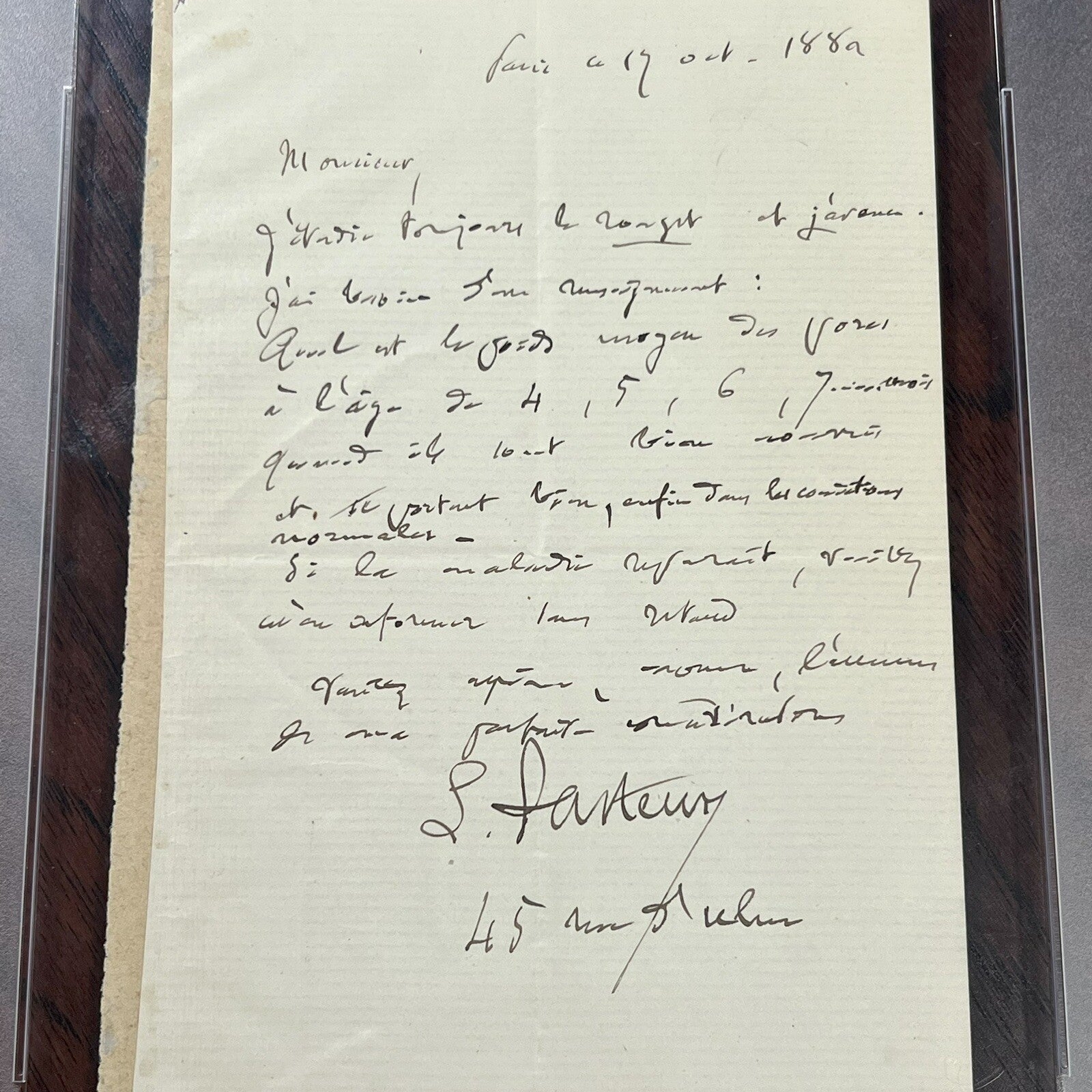 LOUIS PASTEUR * PSA/DNA * Autograph Letter Testing His Vaccine for Pigs Signed