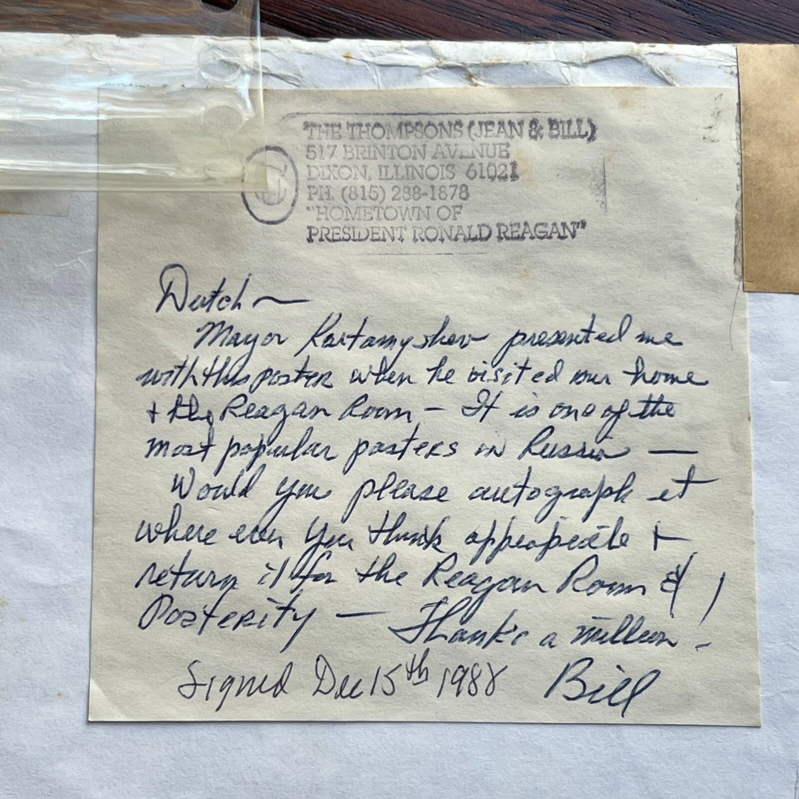 RONALD REAGAN * PSA * Autograph as President NUCLEAR MISSILE TREATY Signed